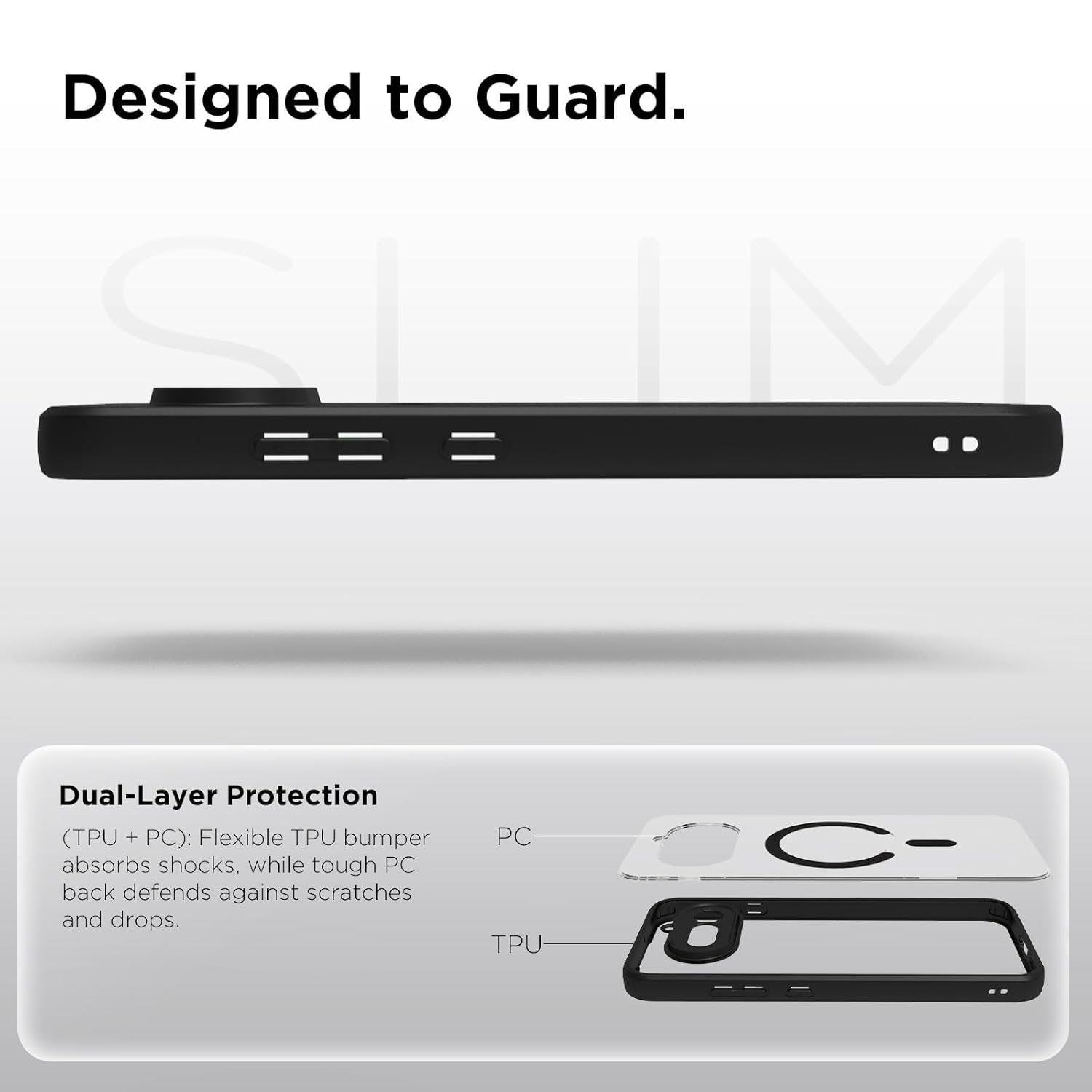 Nothing Phone 4a 5G Back Cover Case | Clear Hybrid - Clear Black Magnetic