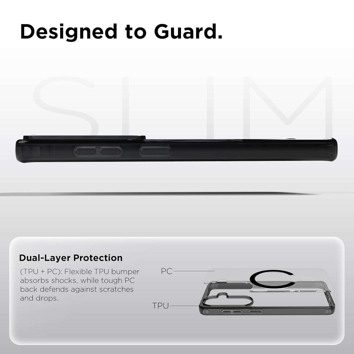 Samsung Galaxy S26 Back Cover Case | Clear Hybrid - Clear Black Magnetic