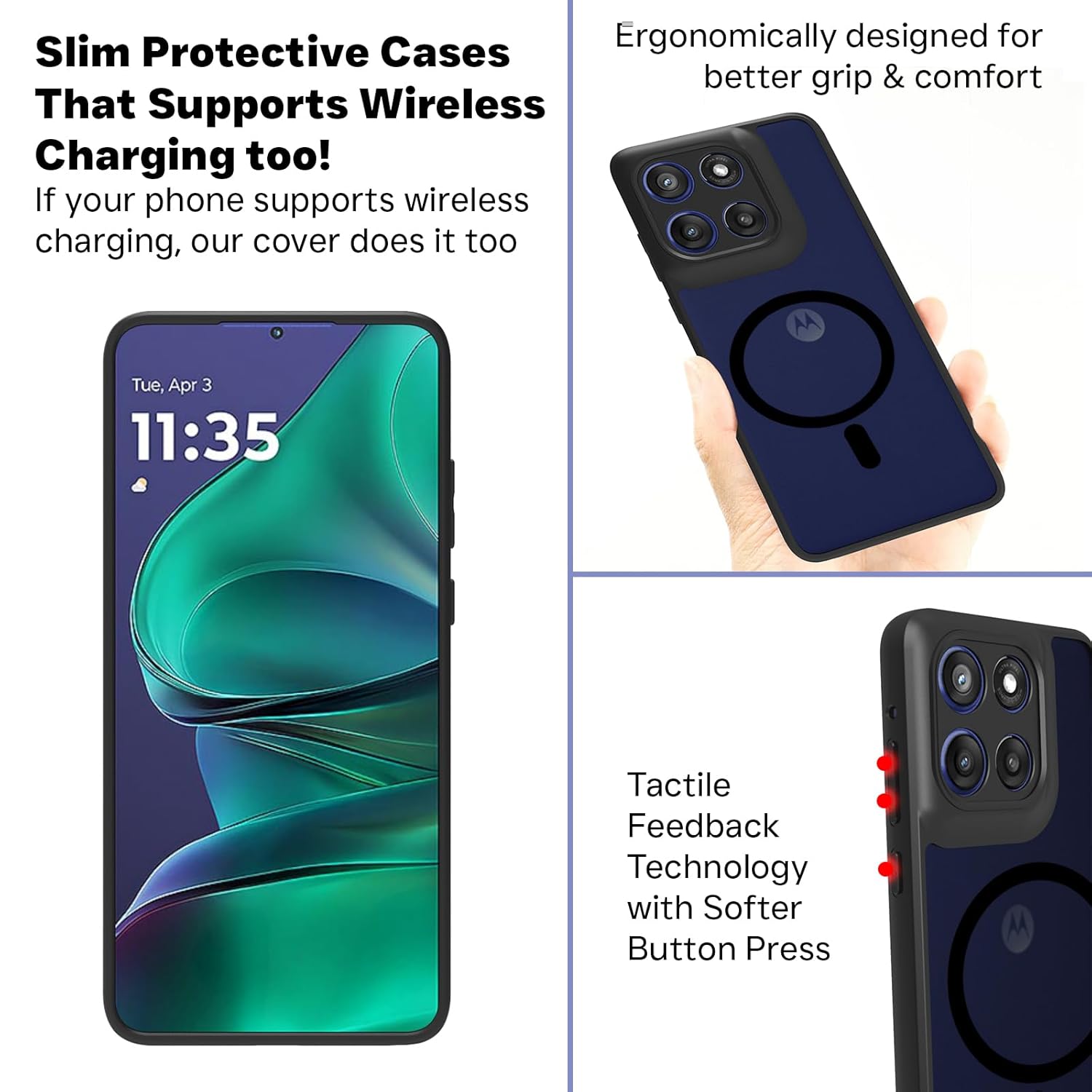Motorola Edge 60 Stylus 5G Back Cover Case | Sleek Hybrid - Matte Black Magnetic