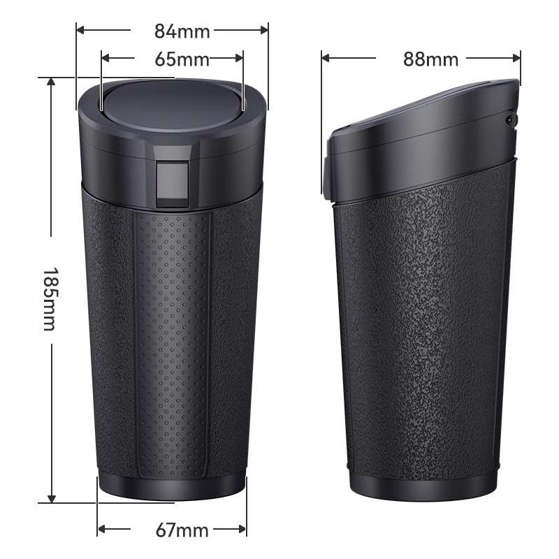 Car Trash Can | Mini Waterproof Cup Holder Dustbin - Black