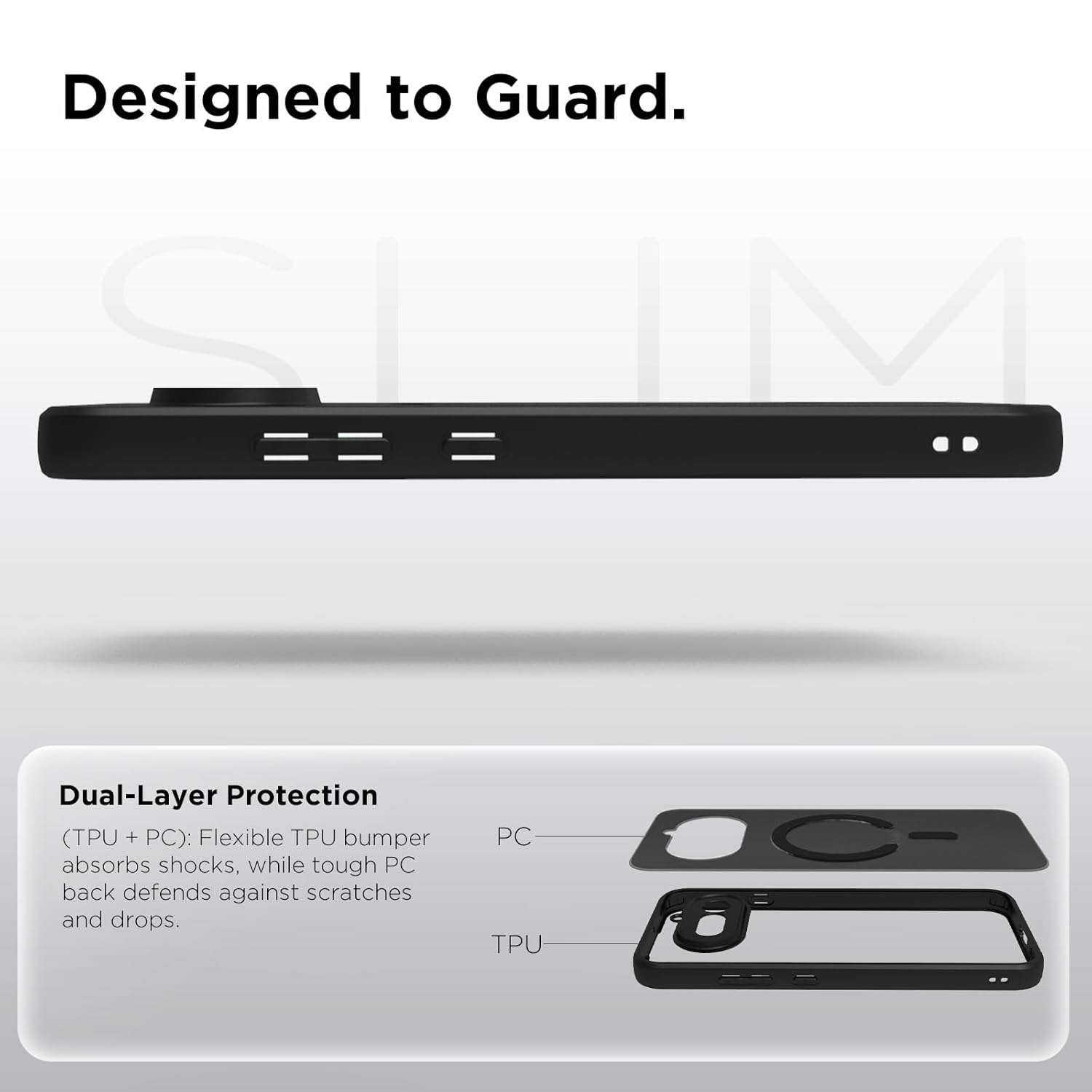 Nothing Phone 4a 5G Back Cover Case | Sleek Hybrid - Matte Black Magnetic