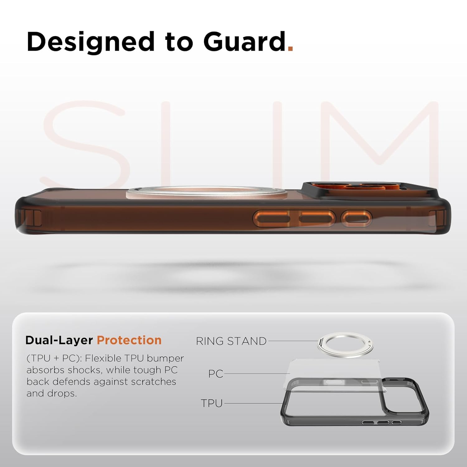 iPhone 17 Pro Back Cover Case | Clear Hybrid - Clear Smoke Magnetic