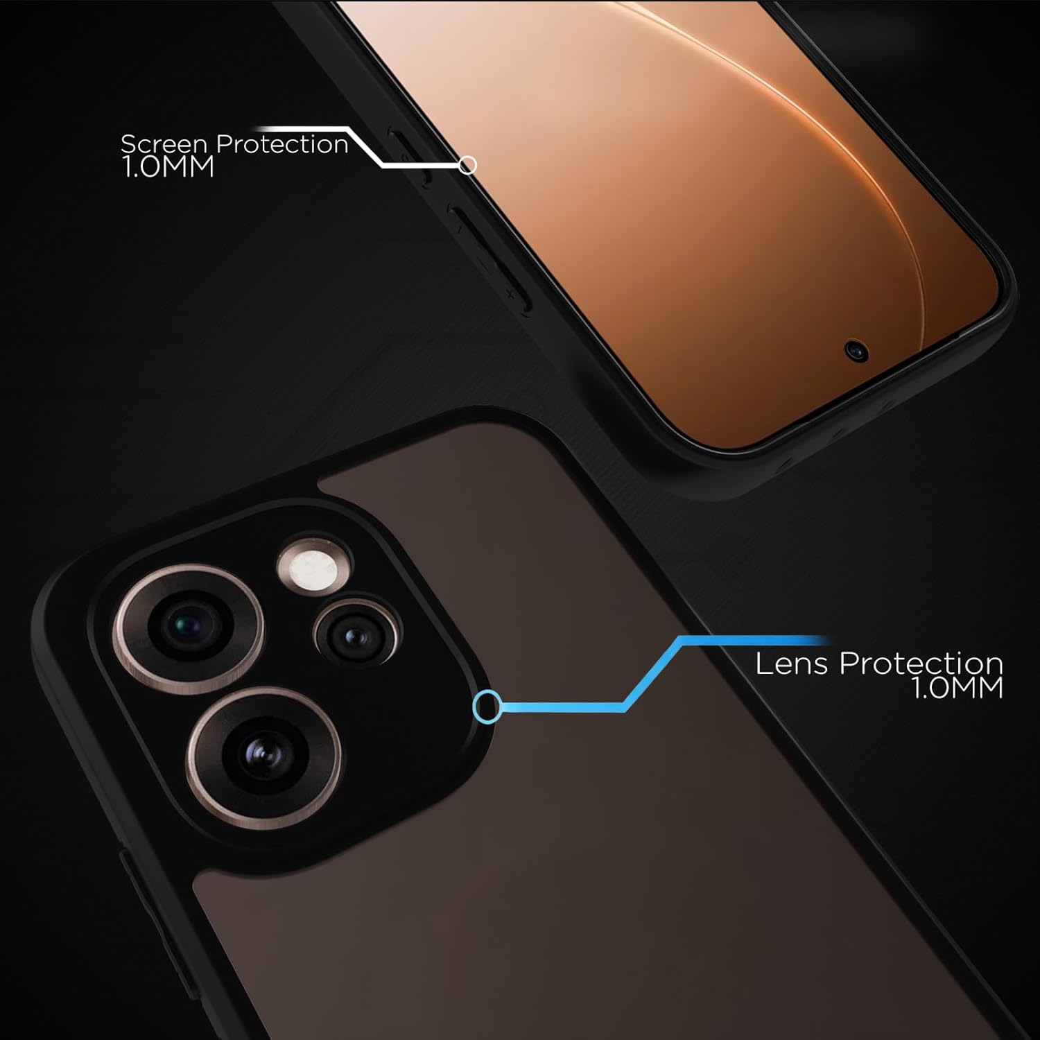 Oppo Reno 15 Pro 5G Back Cover Case | Sleek Hybrid - Matte Black
