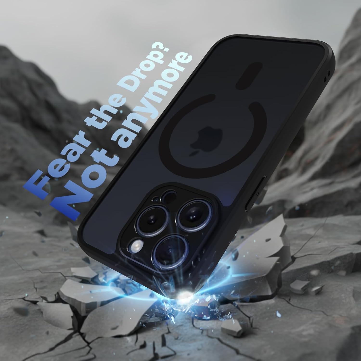 iPhone 15 Pro Back Cover Case | Sleek Hybrid - Matte Black Magnetic
