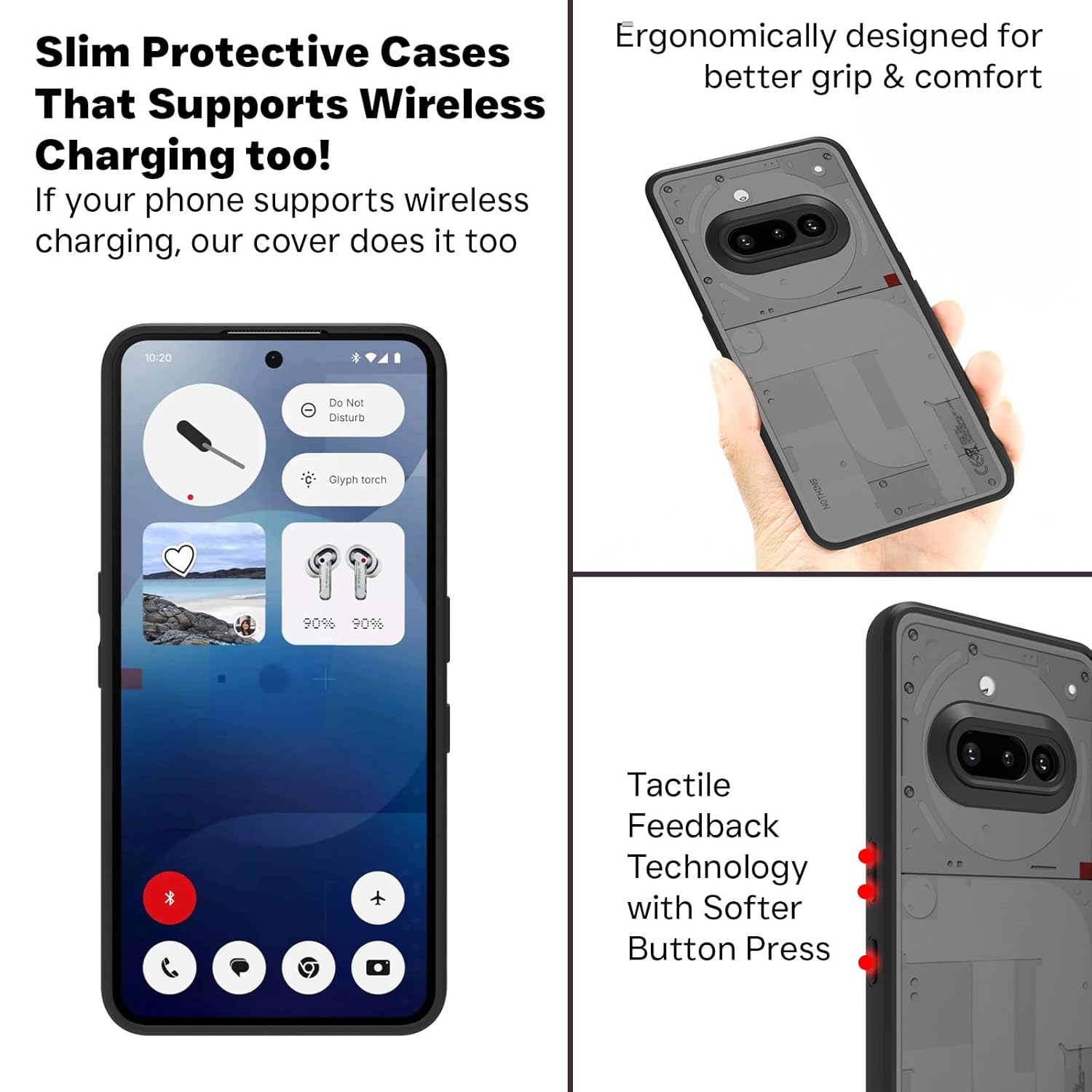 Nothing Phone 3a Back Cover Case | Sleek Hybrid - Matte Black