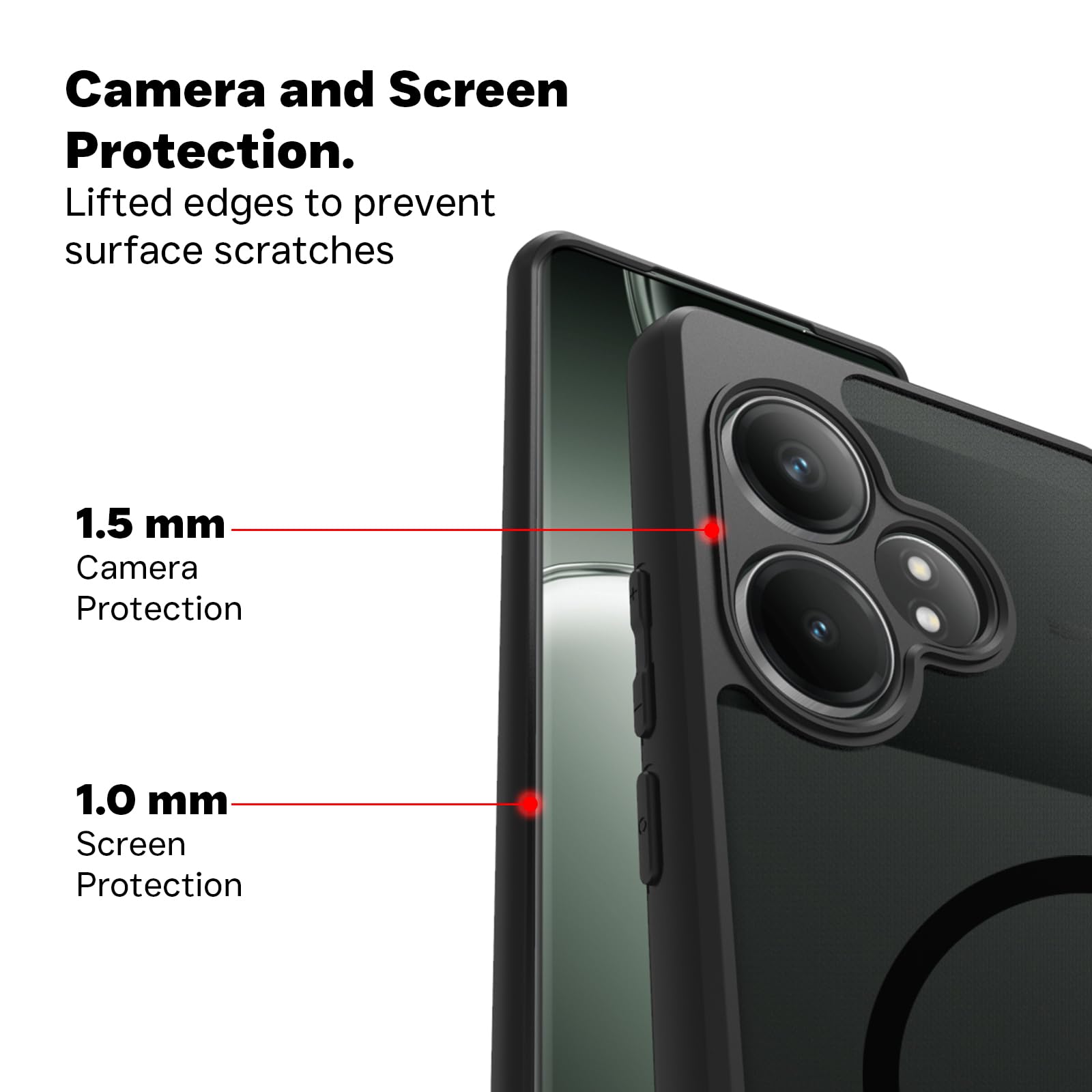 Realme GT 6 / GT 6T 5G Back Cover Case | Sleek Hybrid - Matte Black Magnetic