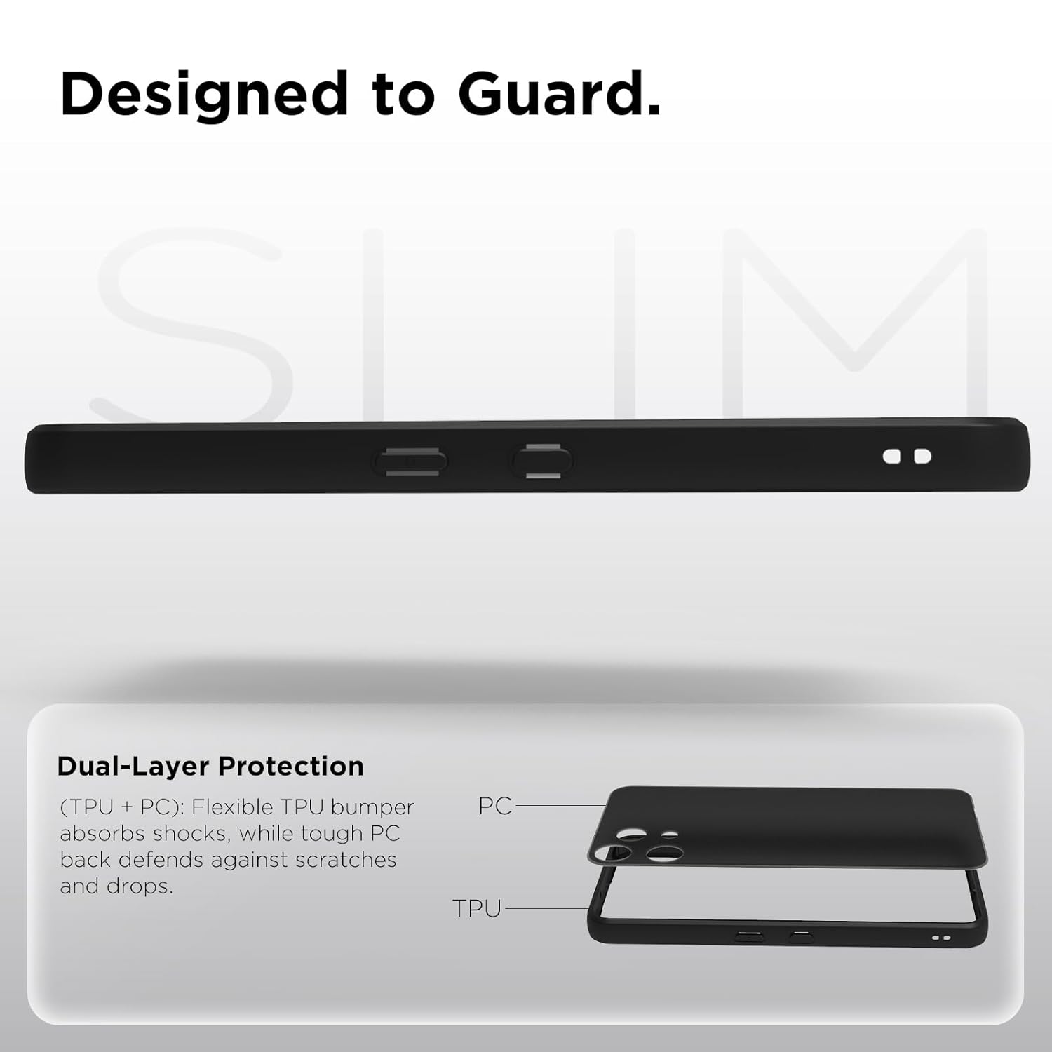 Nothing Phone 3a Lite 5G Back Cover Case | Sleek Hybrid - Smoke Black