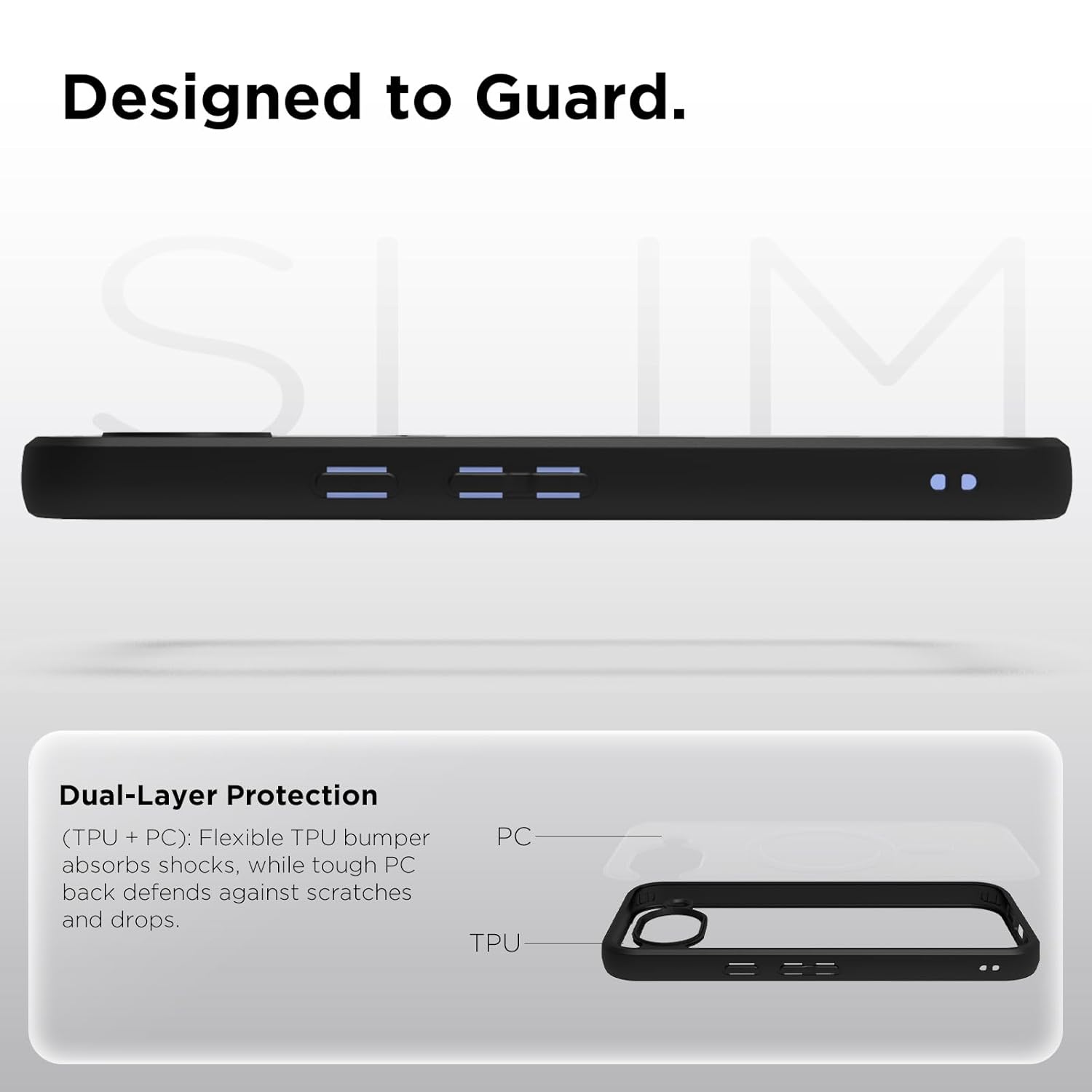 Google Pixel 10a Back Cover Case | Sleek Hybrid - Clear Black