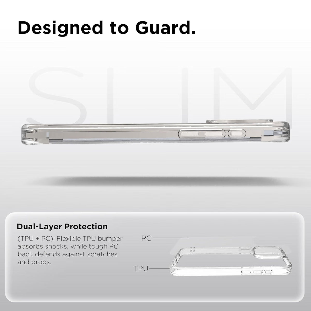 iPhone 15 Pro Max Back Cover Case | Clear Hybrid - Clear
