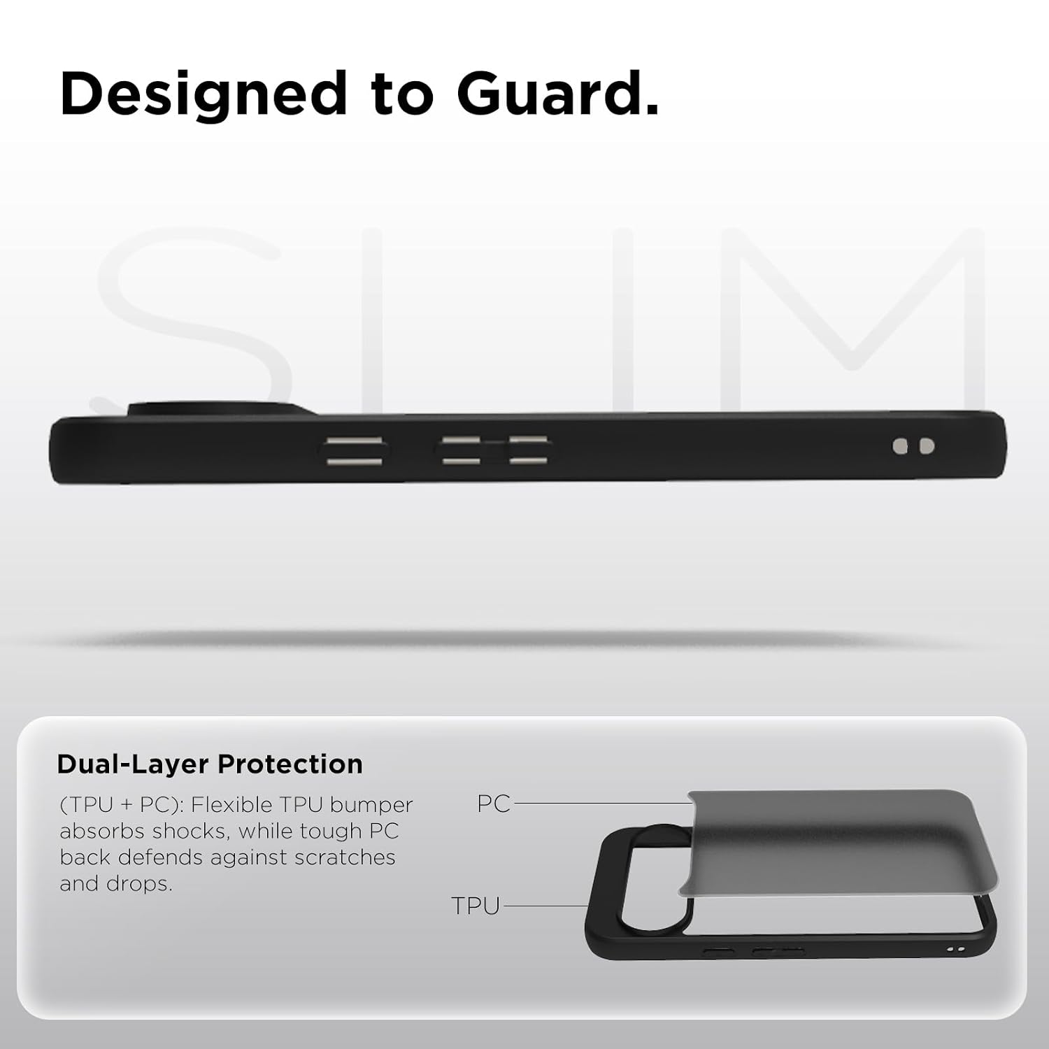 Google Pixel 11 Pro XL Back Cover Case | Sleek Hybrid - Matte Black