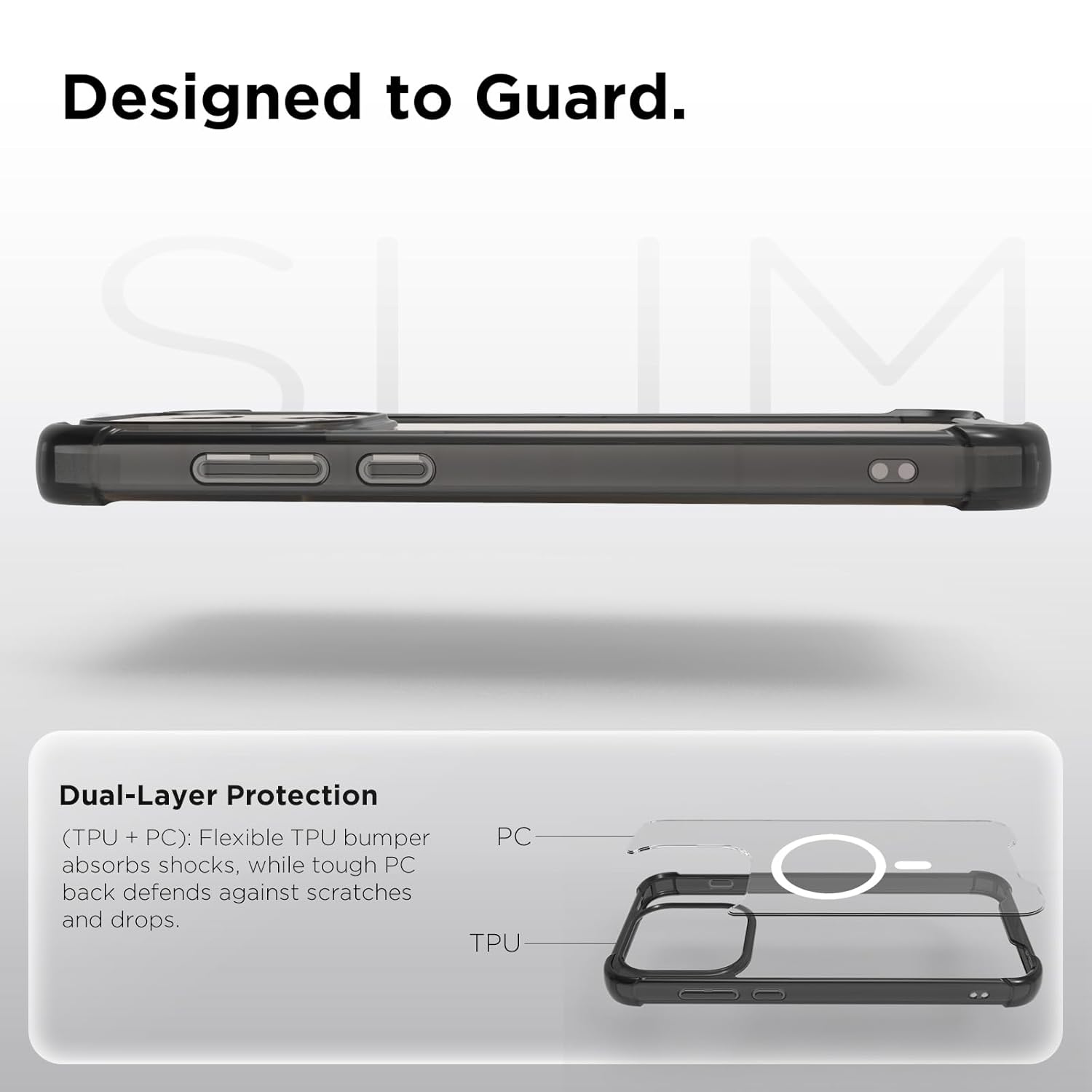 OnePlus 15 5G Back Cover Case | Clear Hybrid - Clear Smoke Magnetic