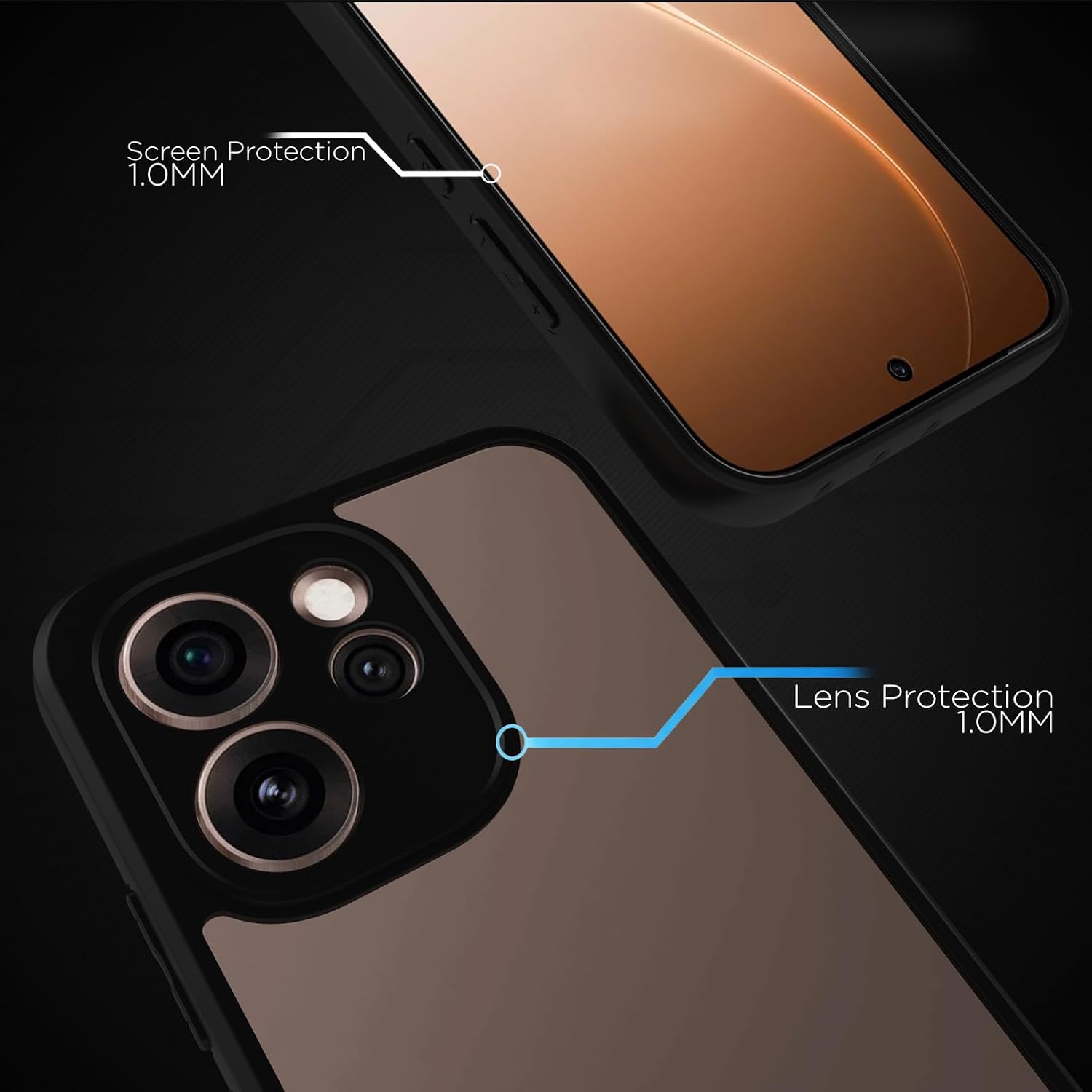 Oppo Reno15 Pro Back Cover Case | Sleek Hybrid - Clear Black