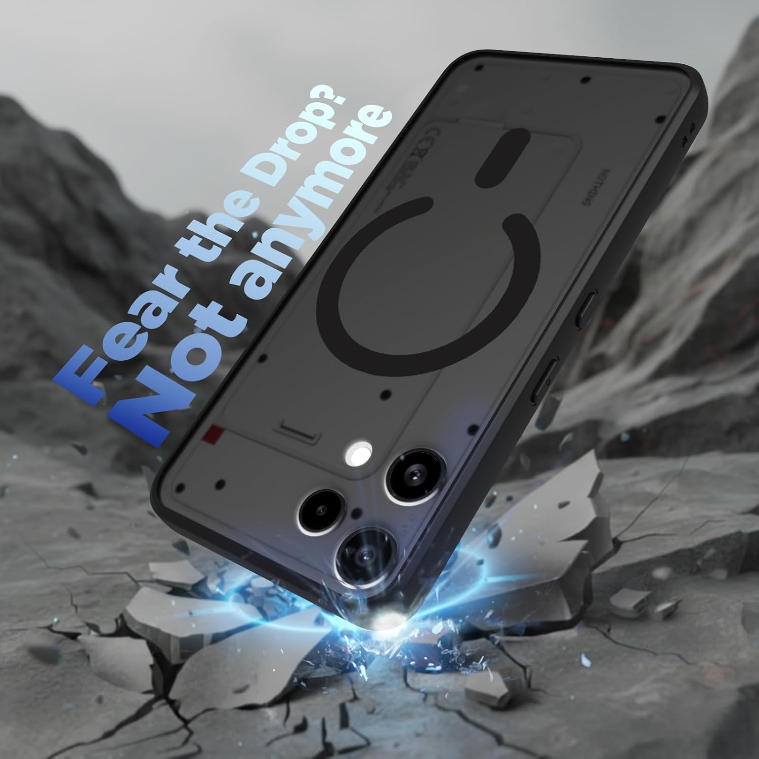 Nothing Phone 3a Lite Back Cover Case | Sleek Hybrid - Matte Black Magnetic
