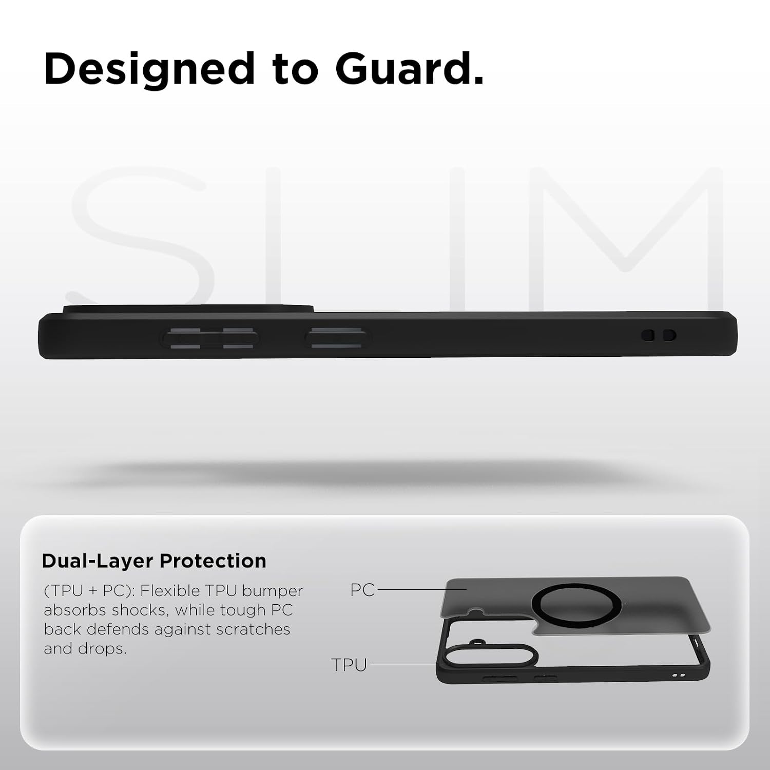 Samsung Galaxy S26 Plus Back Cover Case | Sleek Hybrid - Matte Black Magnetic