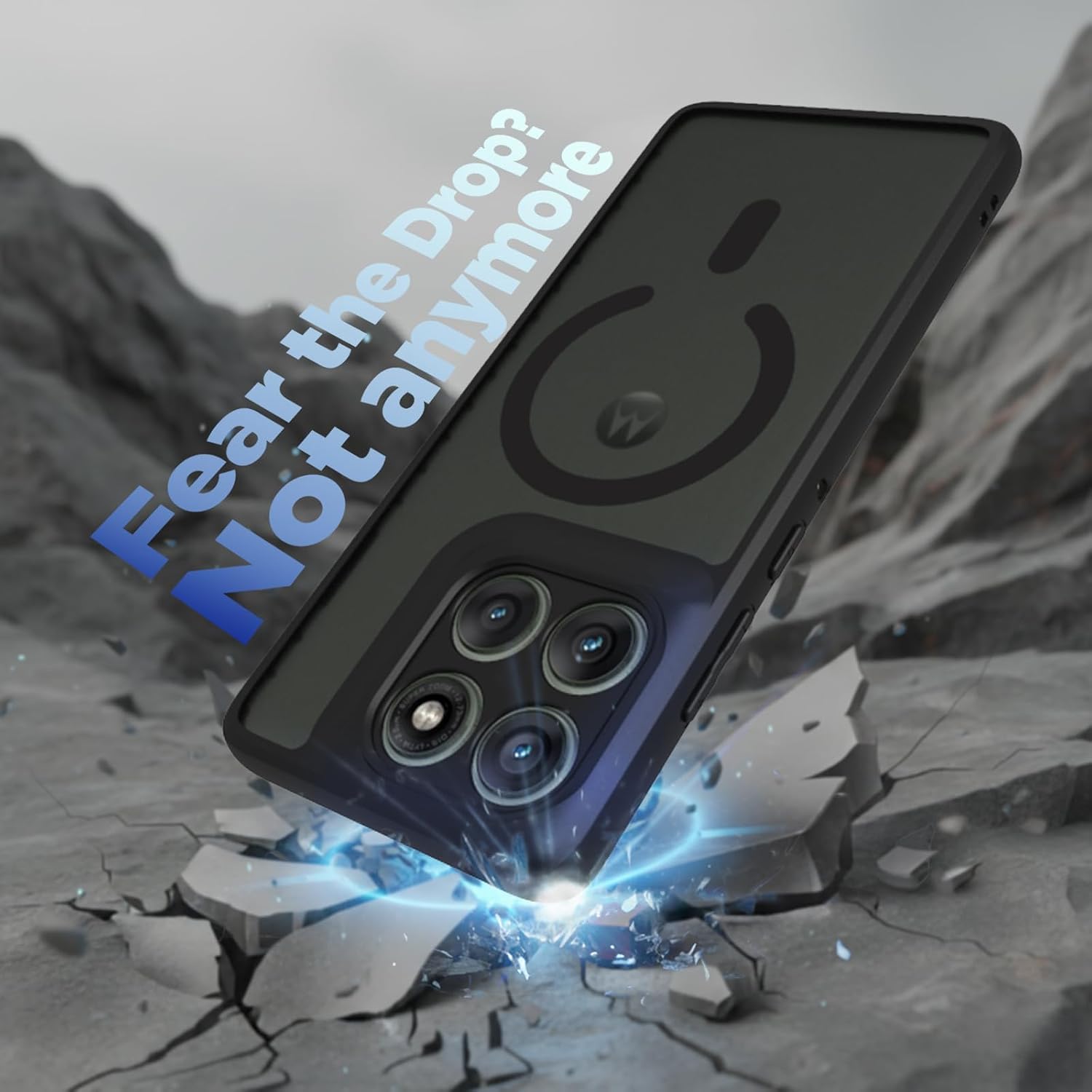 Motorola Edge 60 Pro 5G Back Cover Case | Sleek Hybrid - Matte Black Magentic