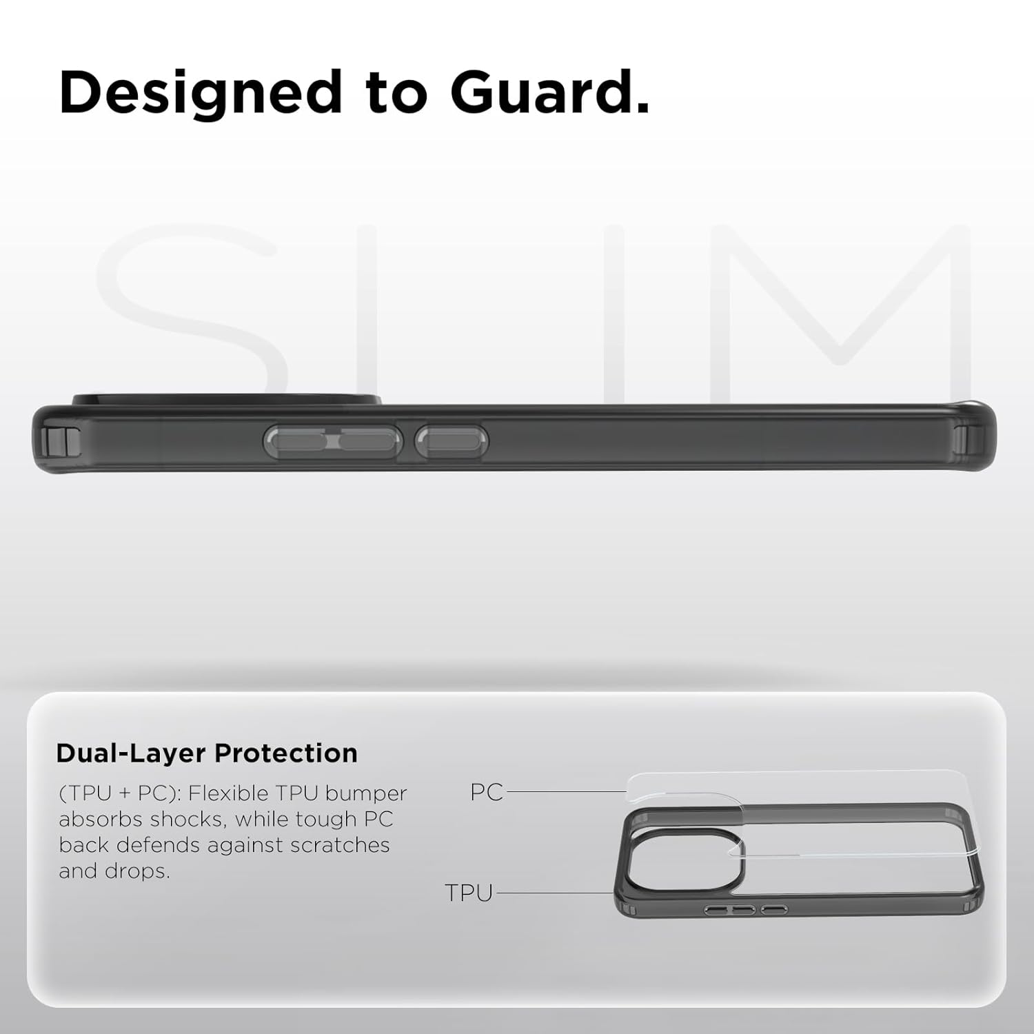 iQOO 15 5G Back Cover Case | Clear Hybrid - Clear Smoke