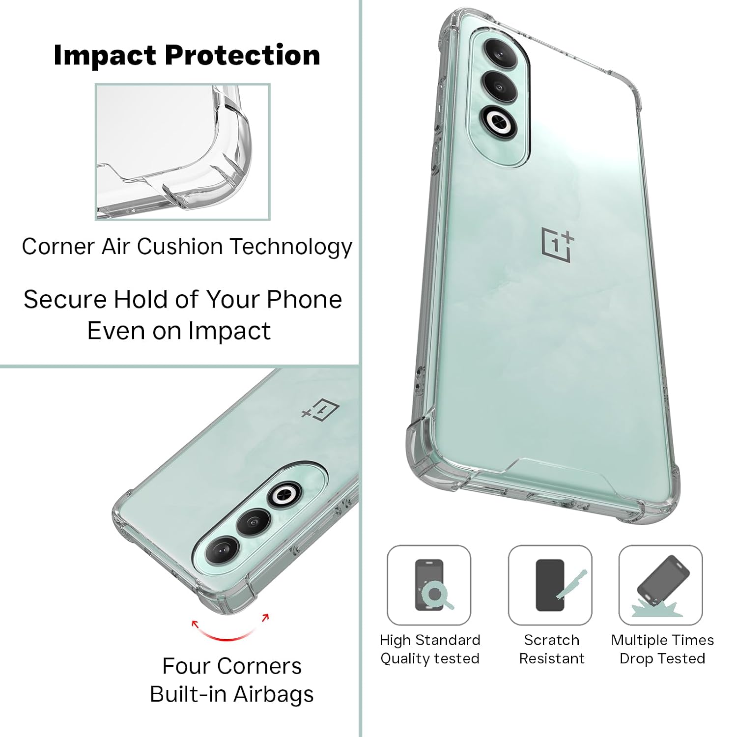OnePlus Nord CE4 5G Back Cover Case | Sleek Hybrid - Clear