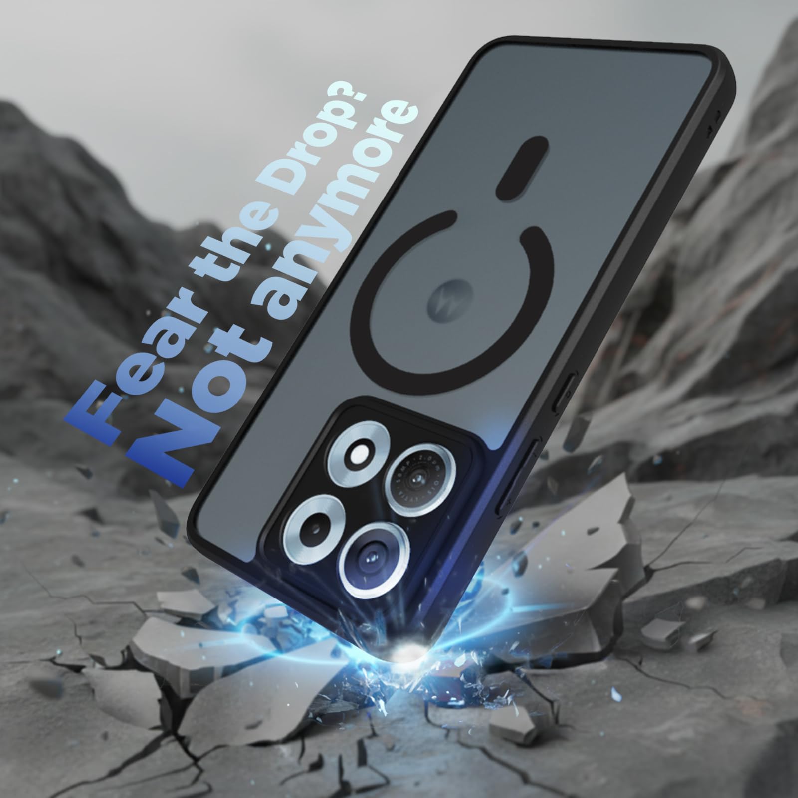 Motorola Edge 70 Max Back Cover Case | Sleek Hybrid - Matte Black Magnetic