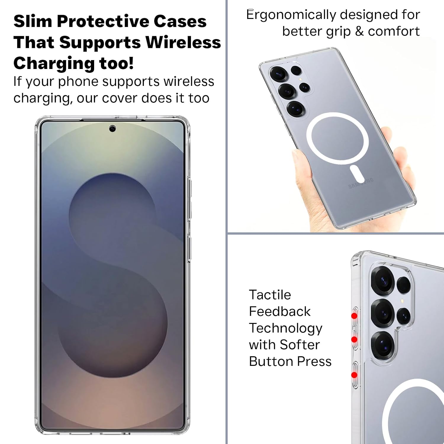 Samsung Galaxy S25 Ultra  Back Cover Case | Sleek Hybrid - Clear Magnetic