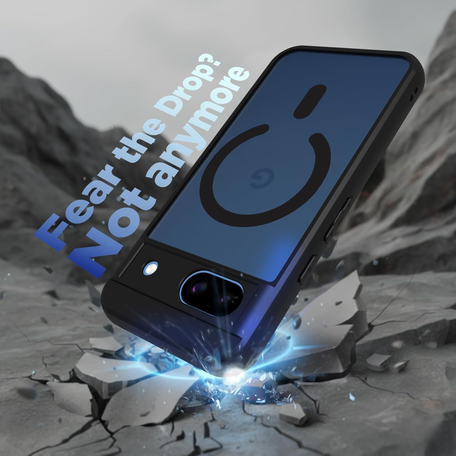 Google Pixel 8A Back Cover Case | Sleek Hybrid - Matte Black Magnetic