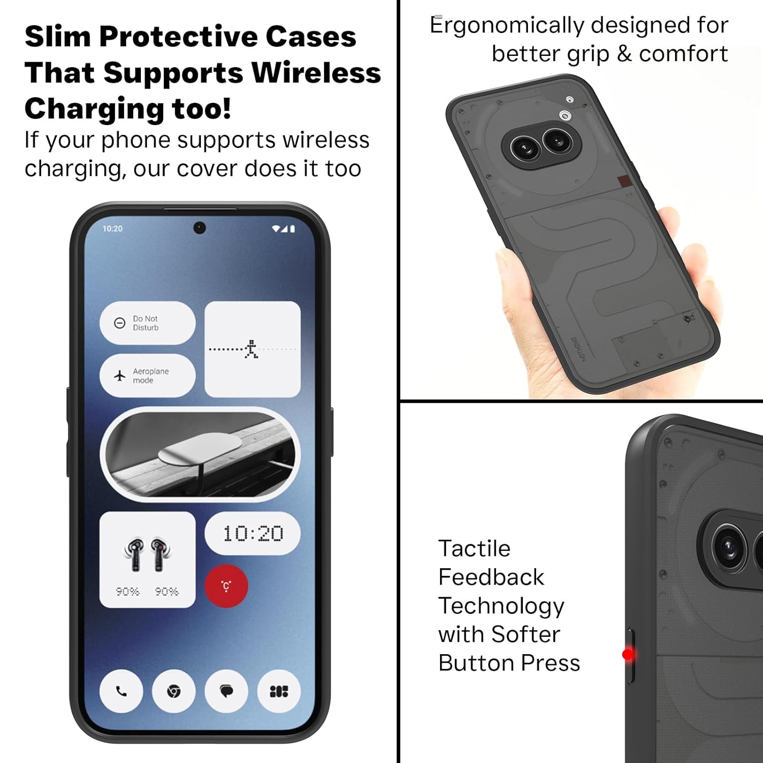 Nothing Phone 2A / Phone 2A Plus Back Cover Case | Sleek Hybrid - Matte Black