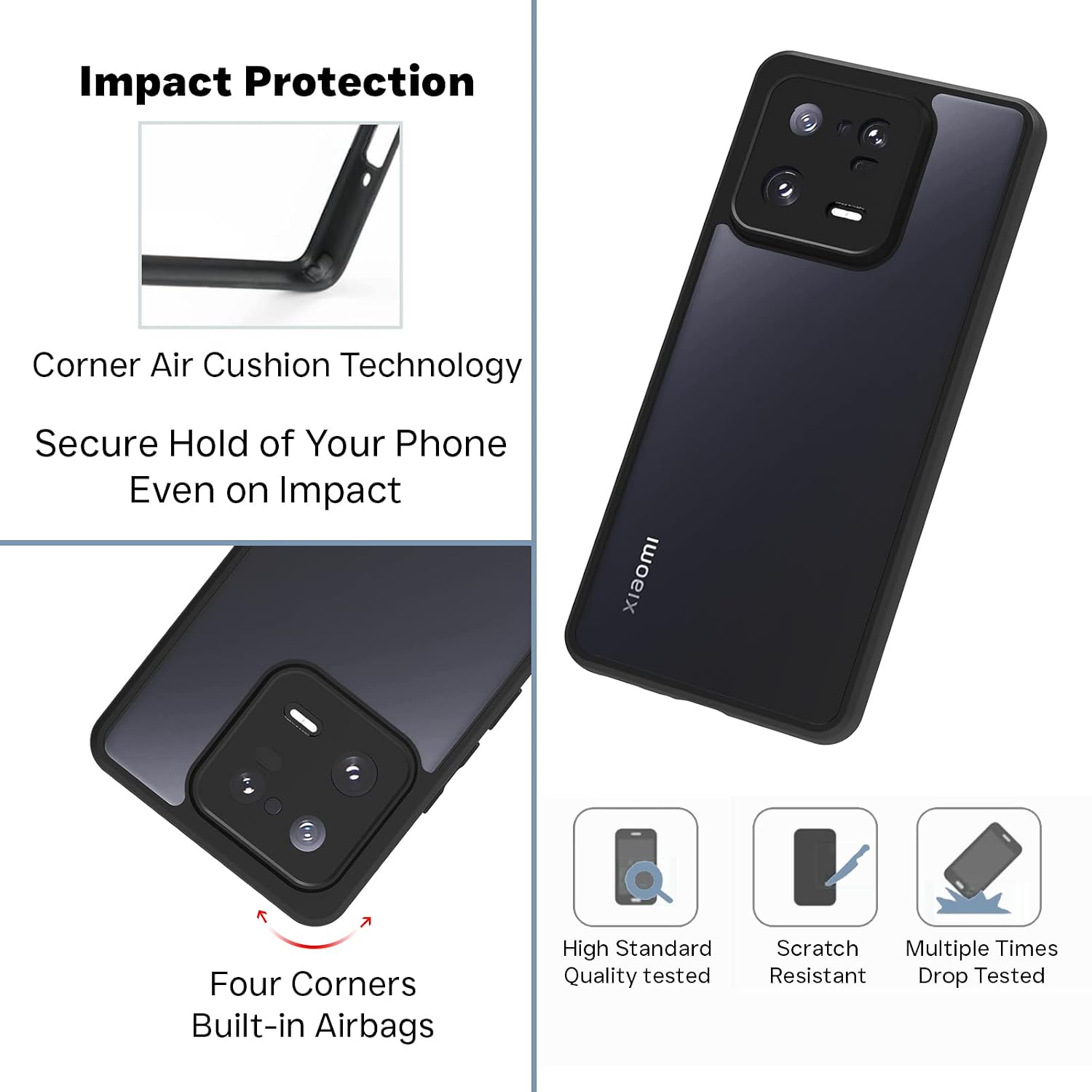 Xiaomi 13 Pro Back Cover Case | Sleek Hybrid - Matte Black