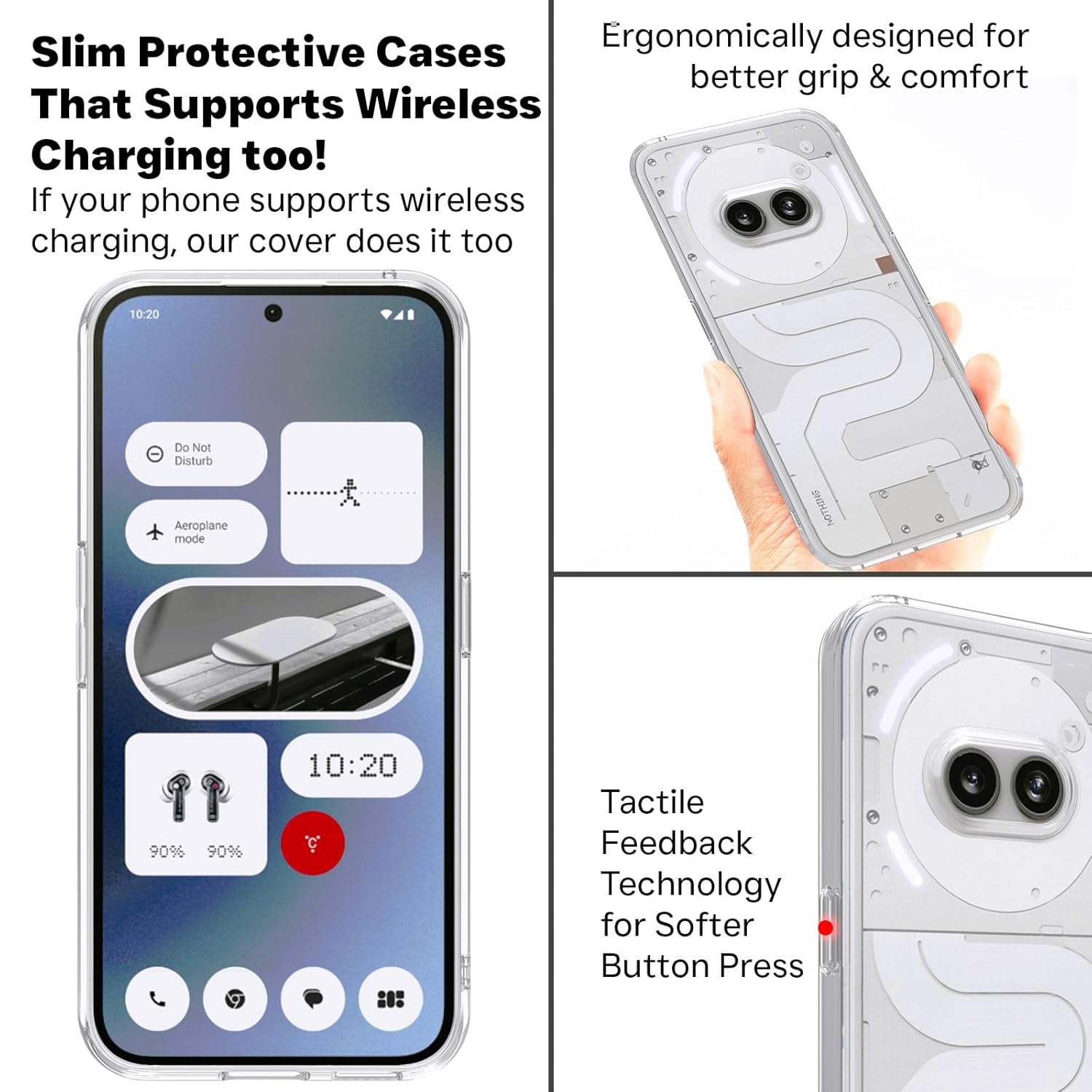 Nothing Phone 2A / Phone 2A Plus Back Cover Case | Clear Hybrid - Clear