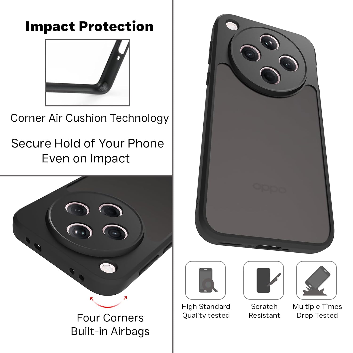 Oppo Find X8 Back Cover Case | Sleek Hybrid - Matte Black
