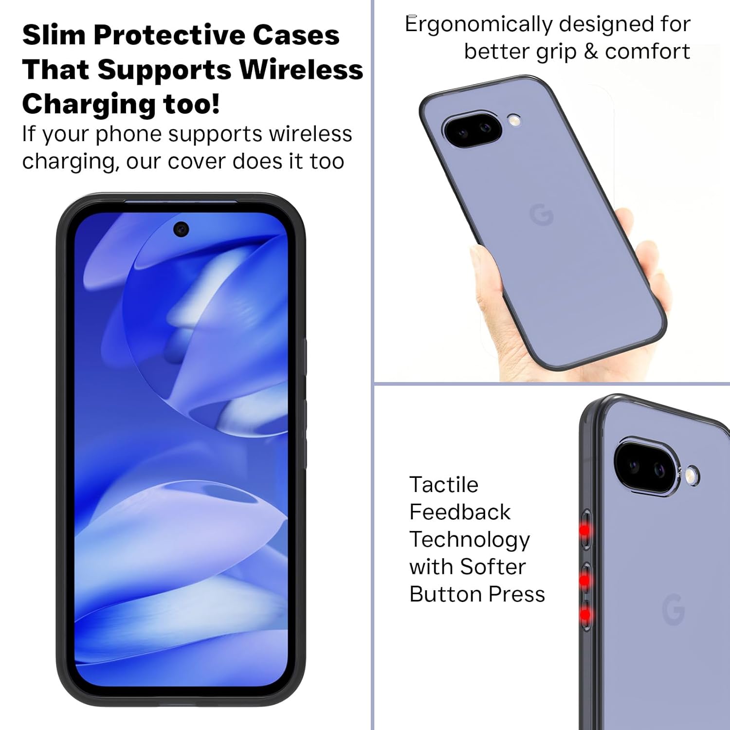 Google Pixel 9a Back Cover Case | Clear Hybrid - Clear Smoke