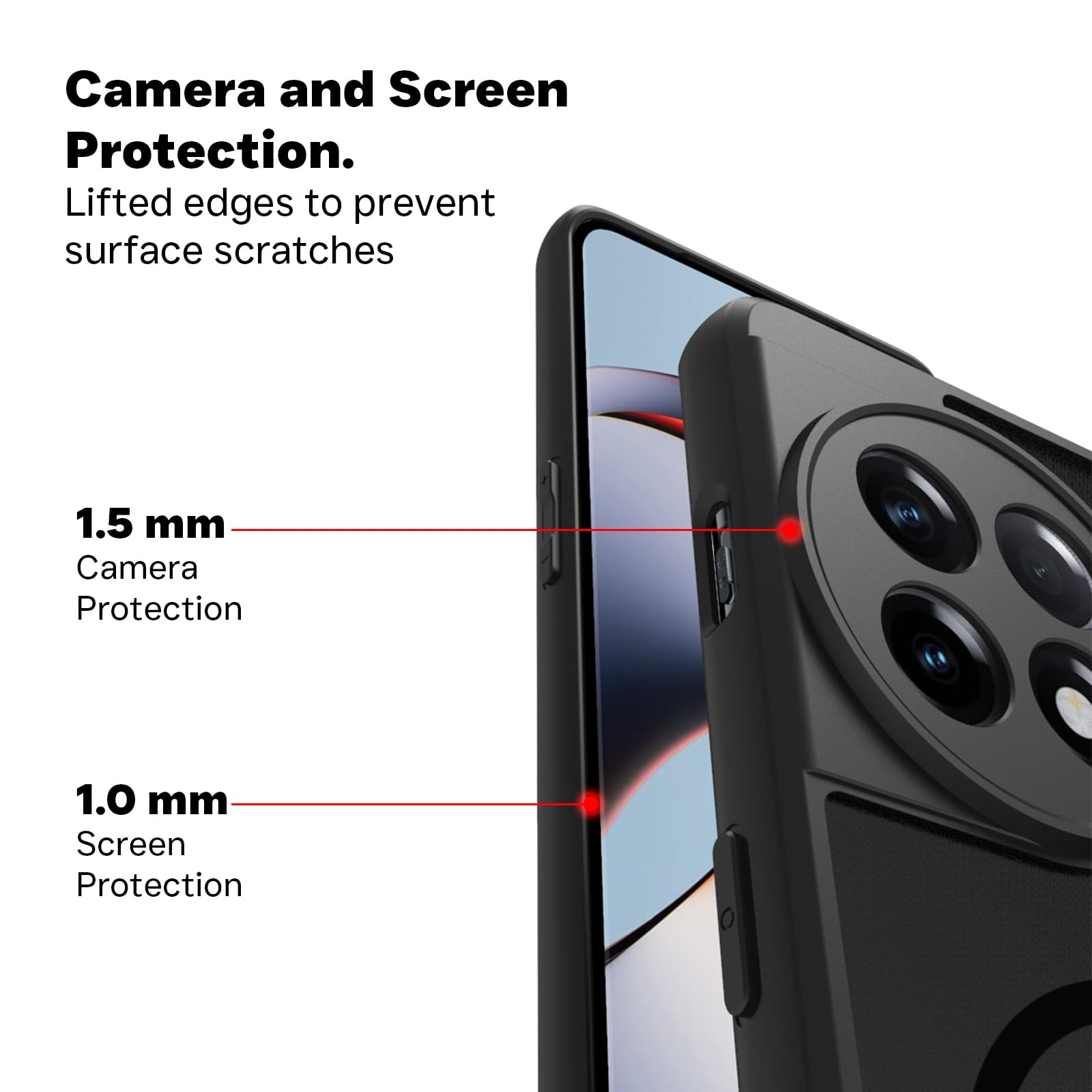 OnePlus 11R Back Cover Case | Sleek Hybrid - Matte Black Magnetic
