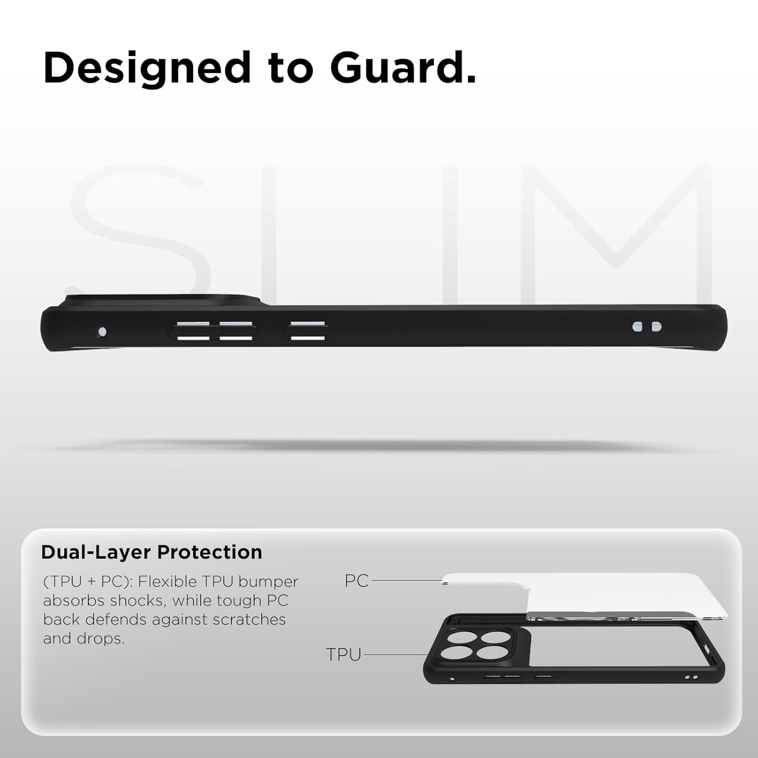 Motorola Moto Edge 70 Fusion 5G Back Cover Case | Clear Hybrid - Clear Black