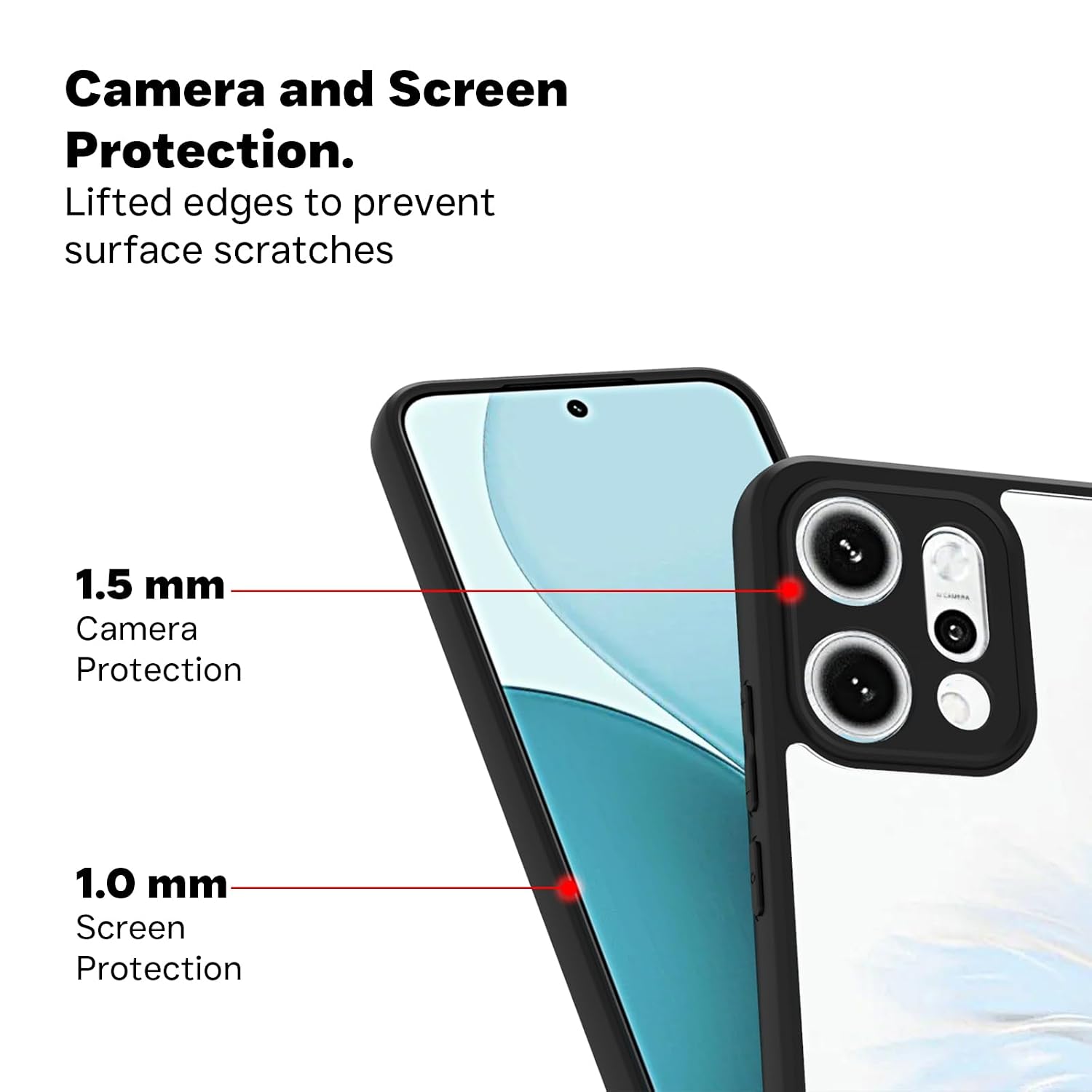 Oppo Reno 14 Pro 5G Back Cover Case | Sleek Hybrid - Clear Black