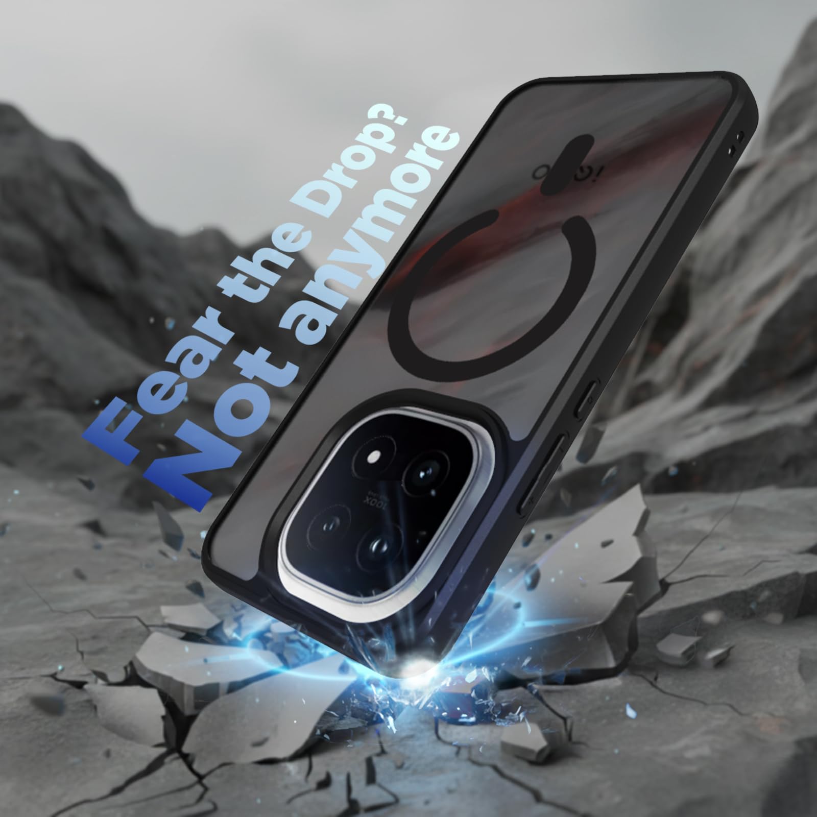 iQOO 15 5G Back Cover Case | Sleek Hybrid - Matte Black Magnetic