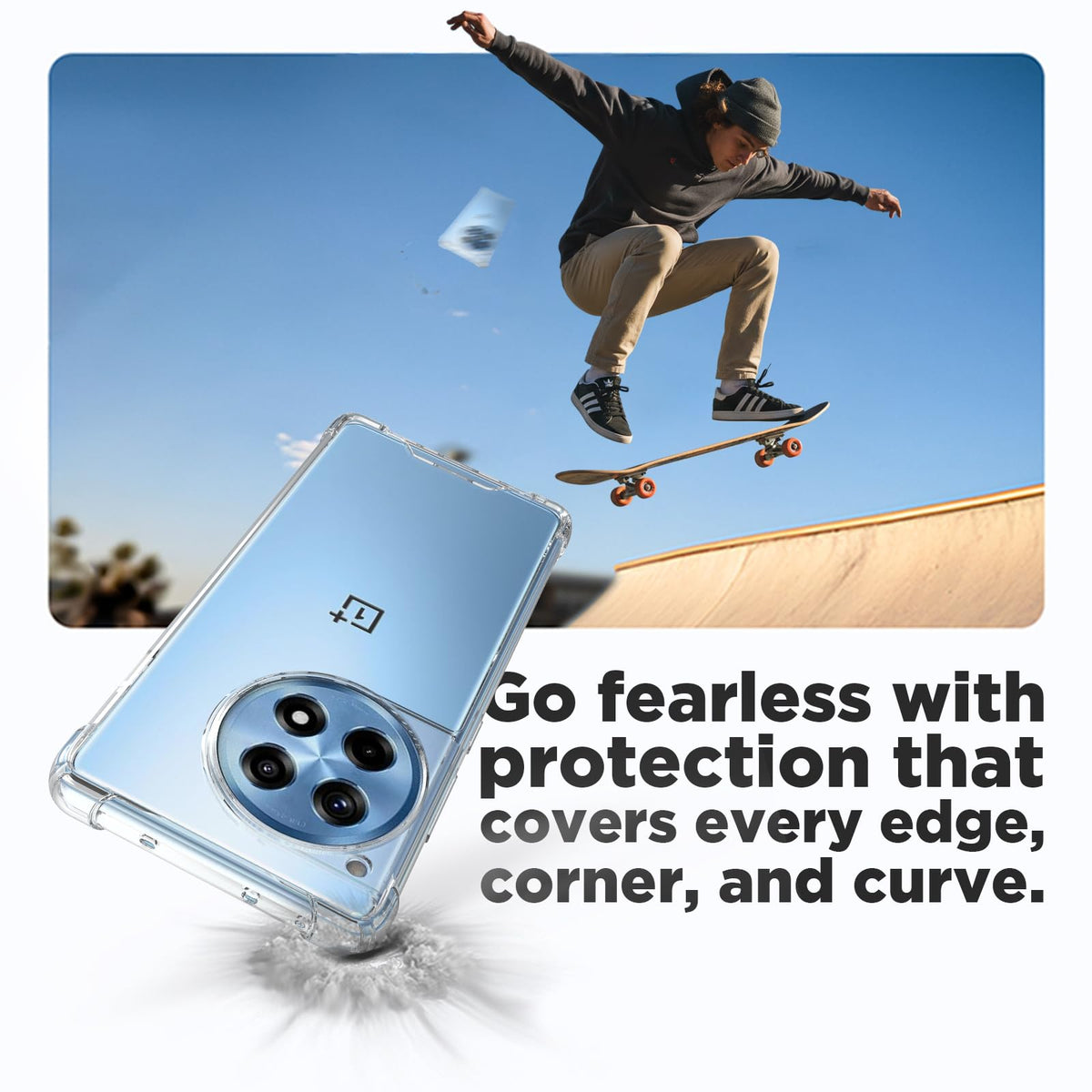 OnePlus 12R Back Cover Case | Clear Hybrid - Clear