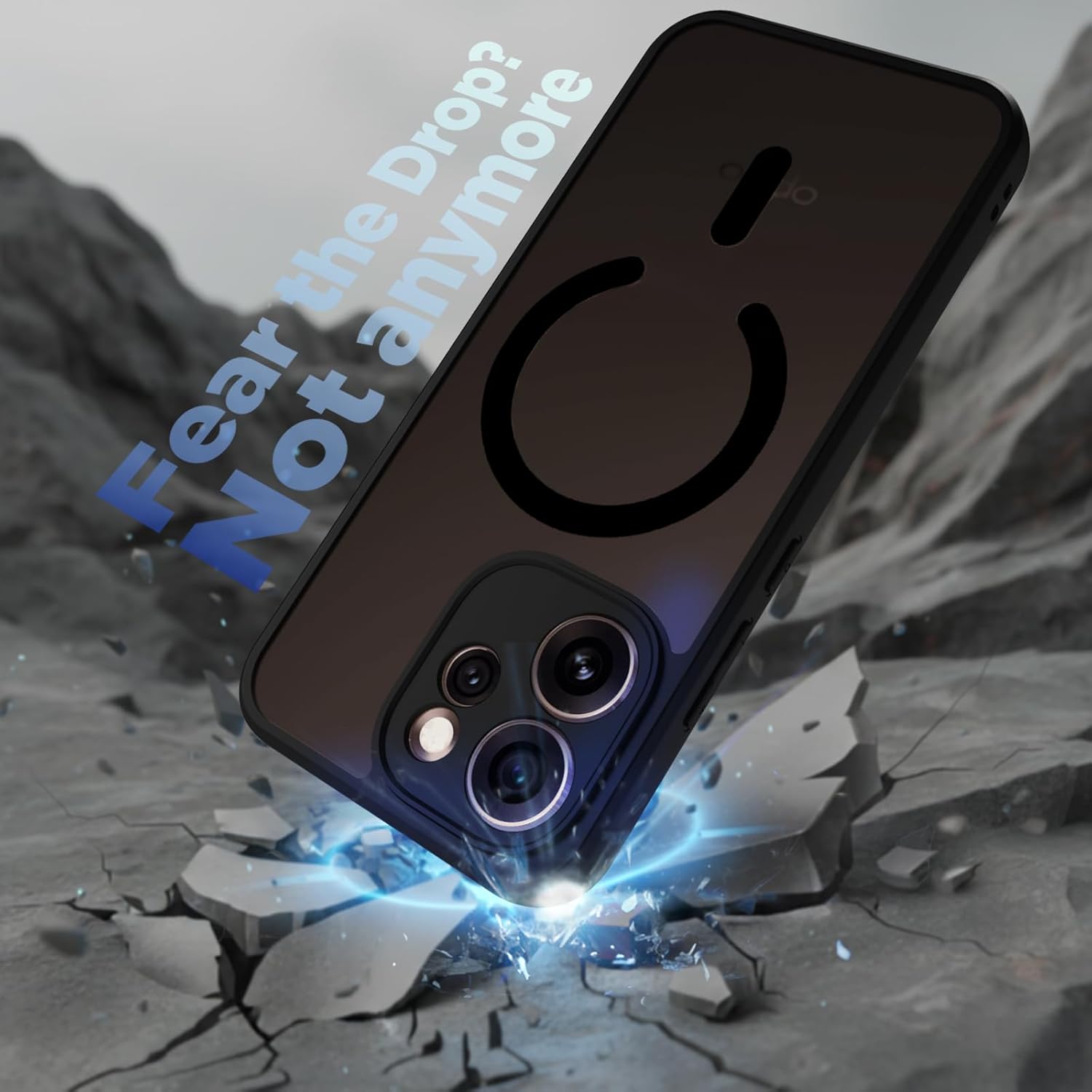 Oppo Reno15 Pro 5G Back Cover Case | Sleek Hybrid - Matte Black Magnetic