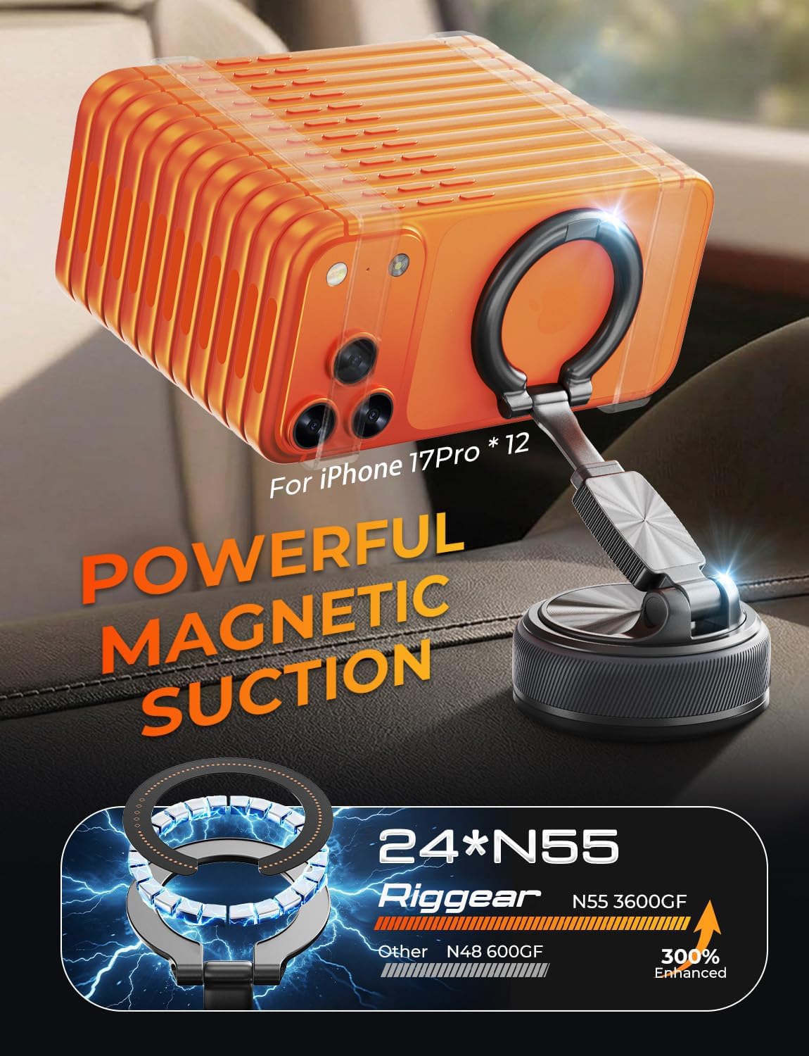 Magnetic Phone Mount Detachable | Black