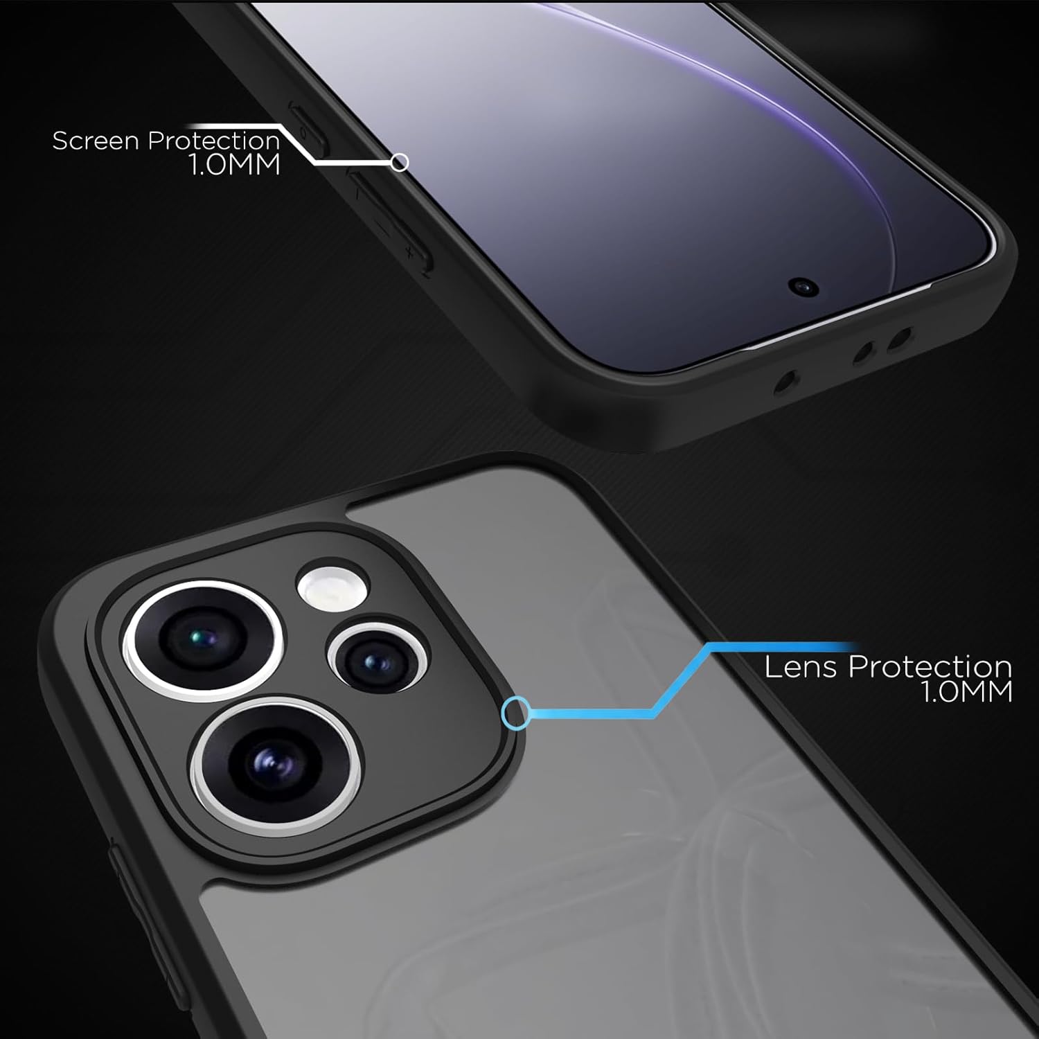 Oppo Reno 15 Pro Mini 5G Back Cover Case | Sleek Hybrid - Matte Black