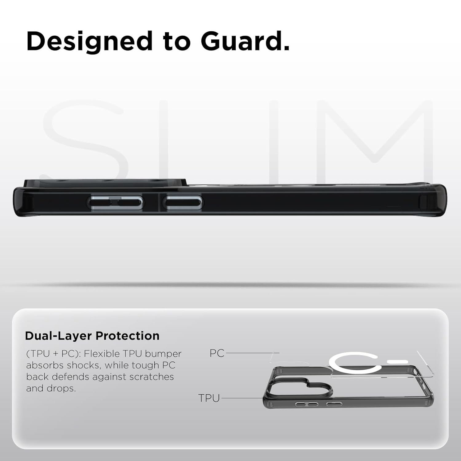 Samsung Galaxy S26 Ultra Back Cover Case | Clear Hybrid - Clear Smoke Magnetic