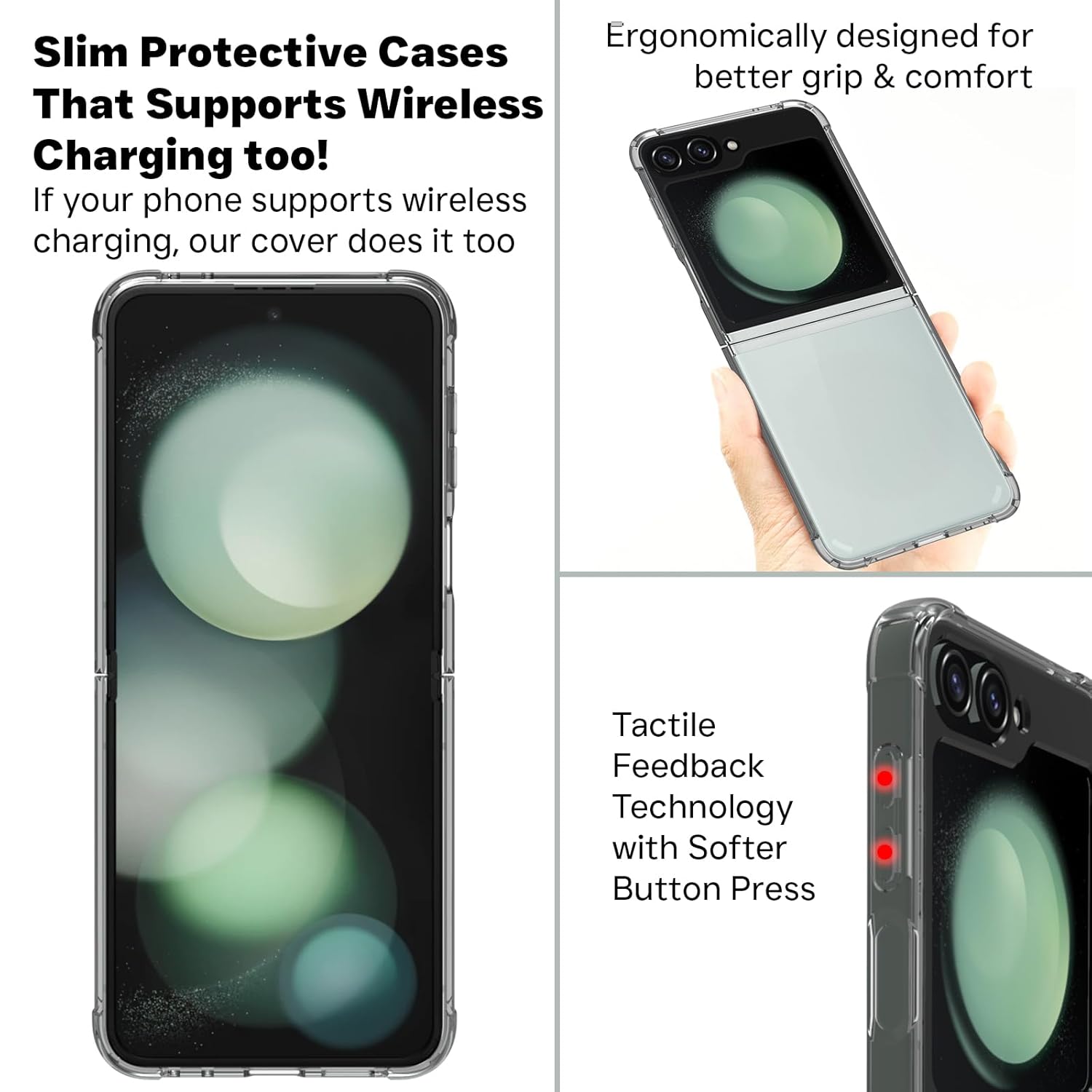 Samsung Galaxy Z Flip 6 / Z Flip 7 FE Back Cover Case | Clear Hybrid - Clear Transparent