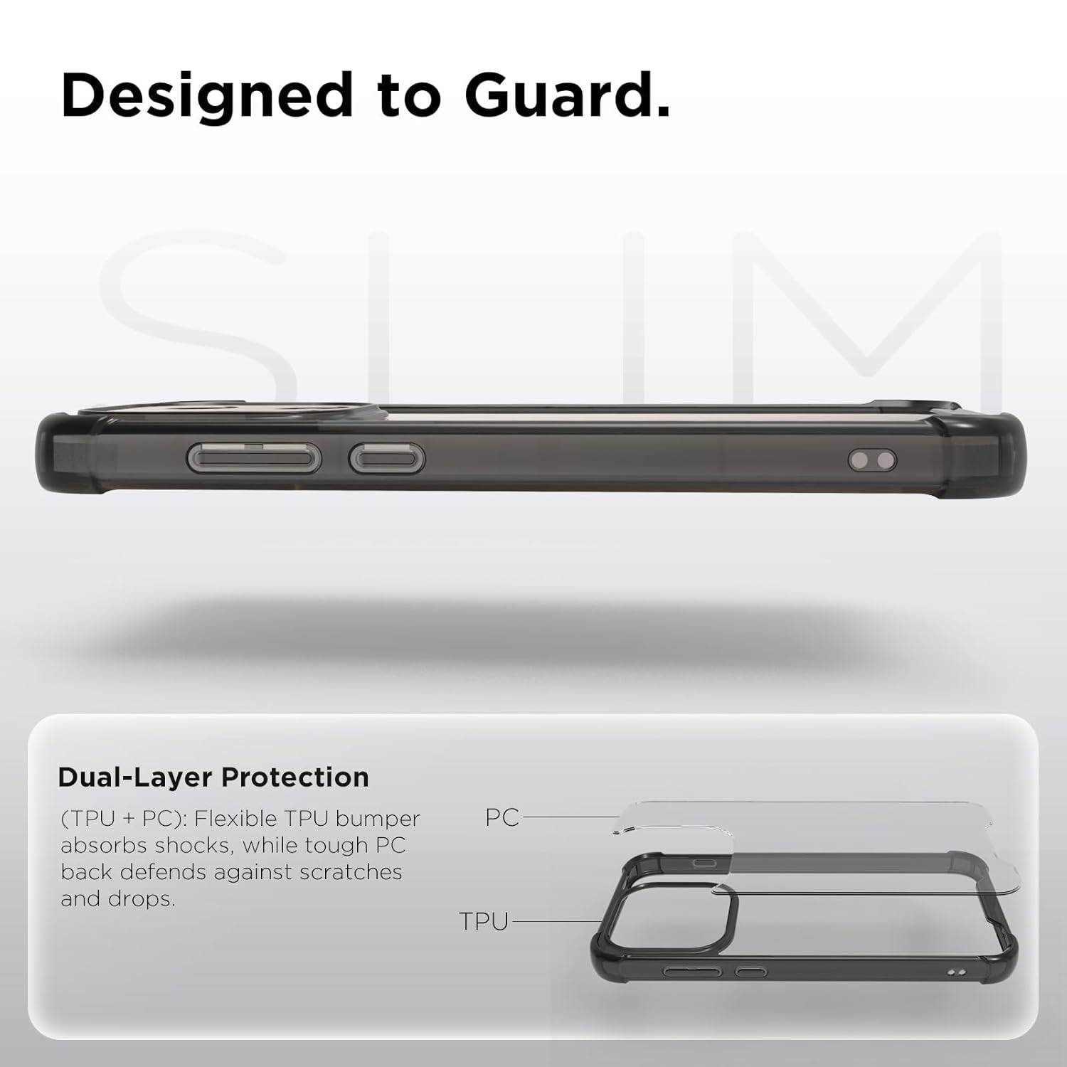 OnePlus 15 5G Back Cover Case | Clear Hybrid - Clear Smoke