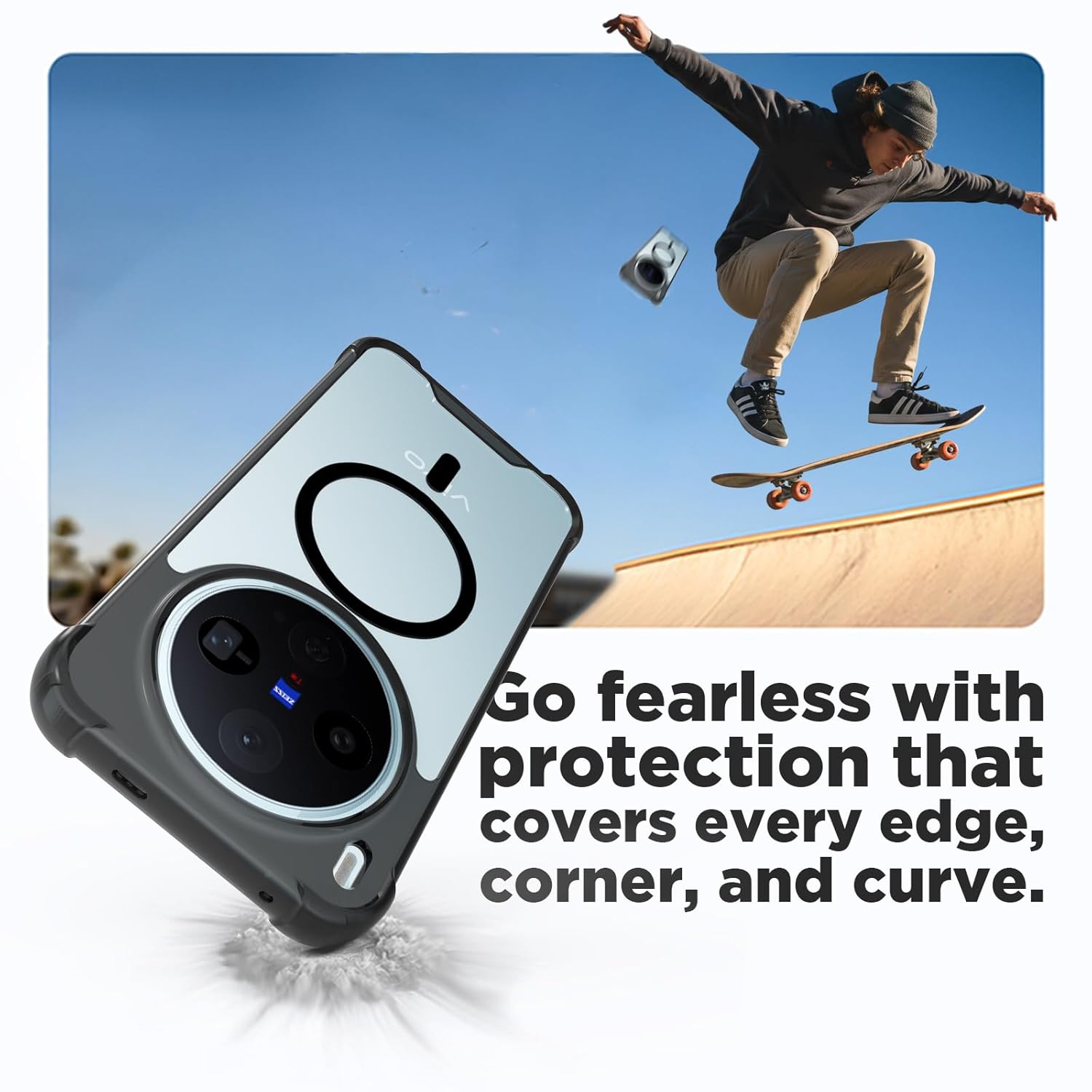 Vivo X300 5G Back Cover Case | Clear Hybrid - Clear Smoke Magnetic