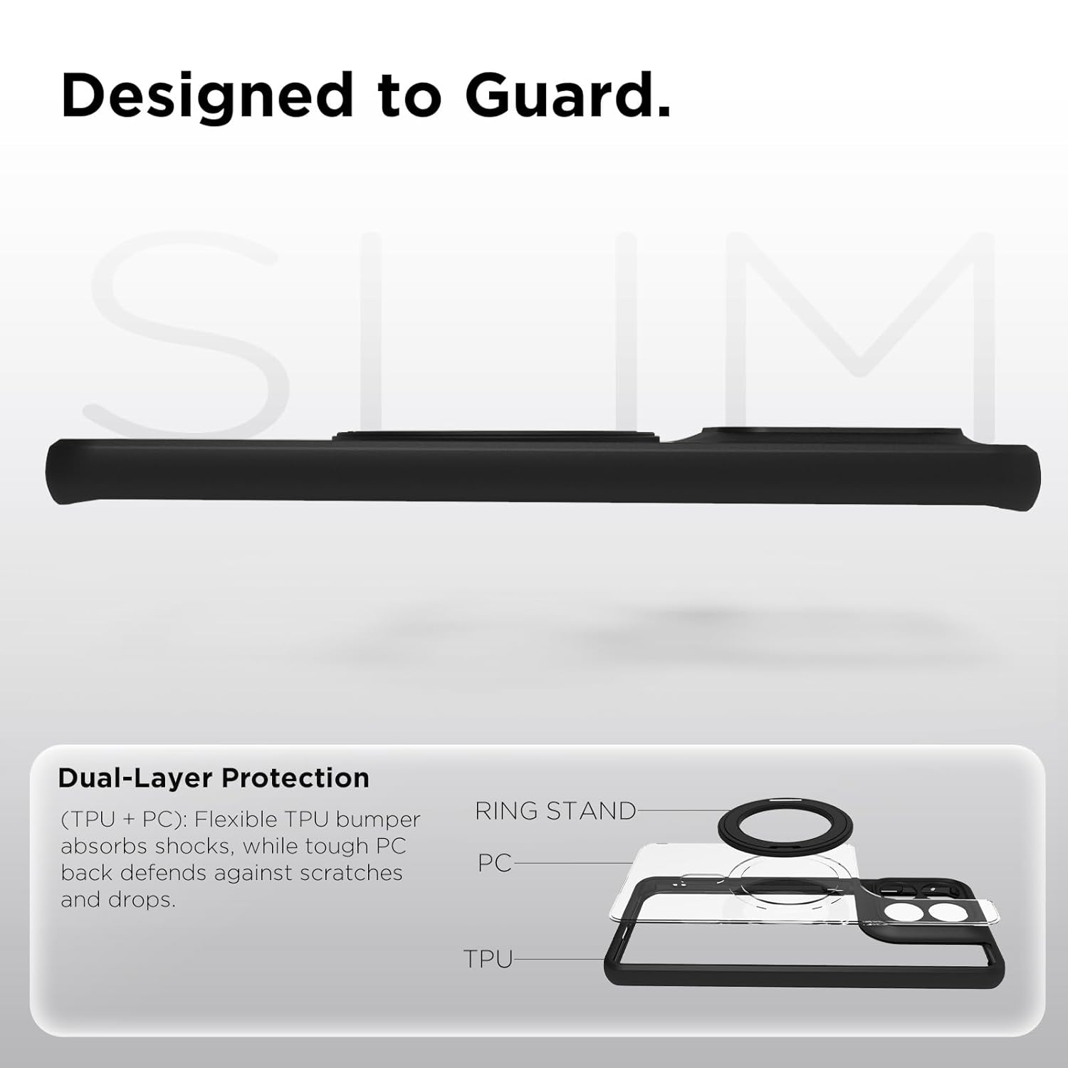 Motorola Edge 70 Fusion Back Cover Case | Clear Hybrid - Clear Black Magnetic
