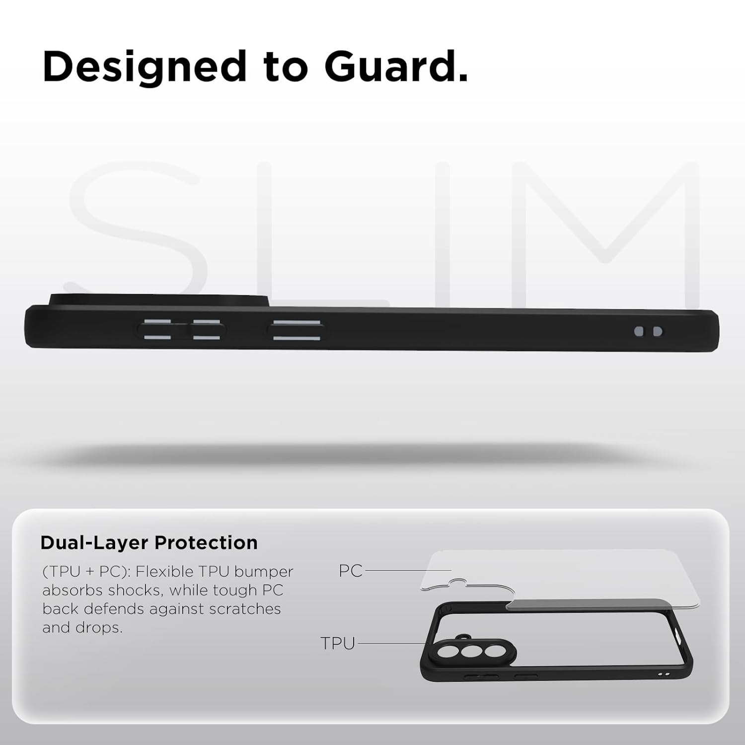 Samsung Galaxy A37 5G Back Cover Case | Sleek Hybrid - Clear Black