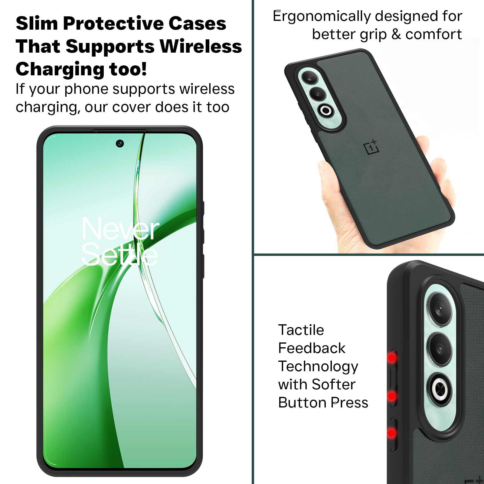 OnePlus Nord CE 4 5G Back Cover Case | Sleek Hybrid - Matte Black