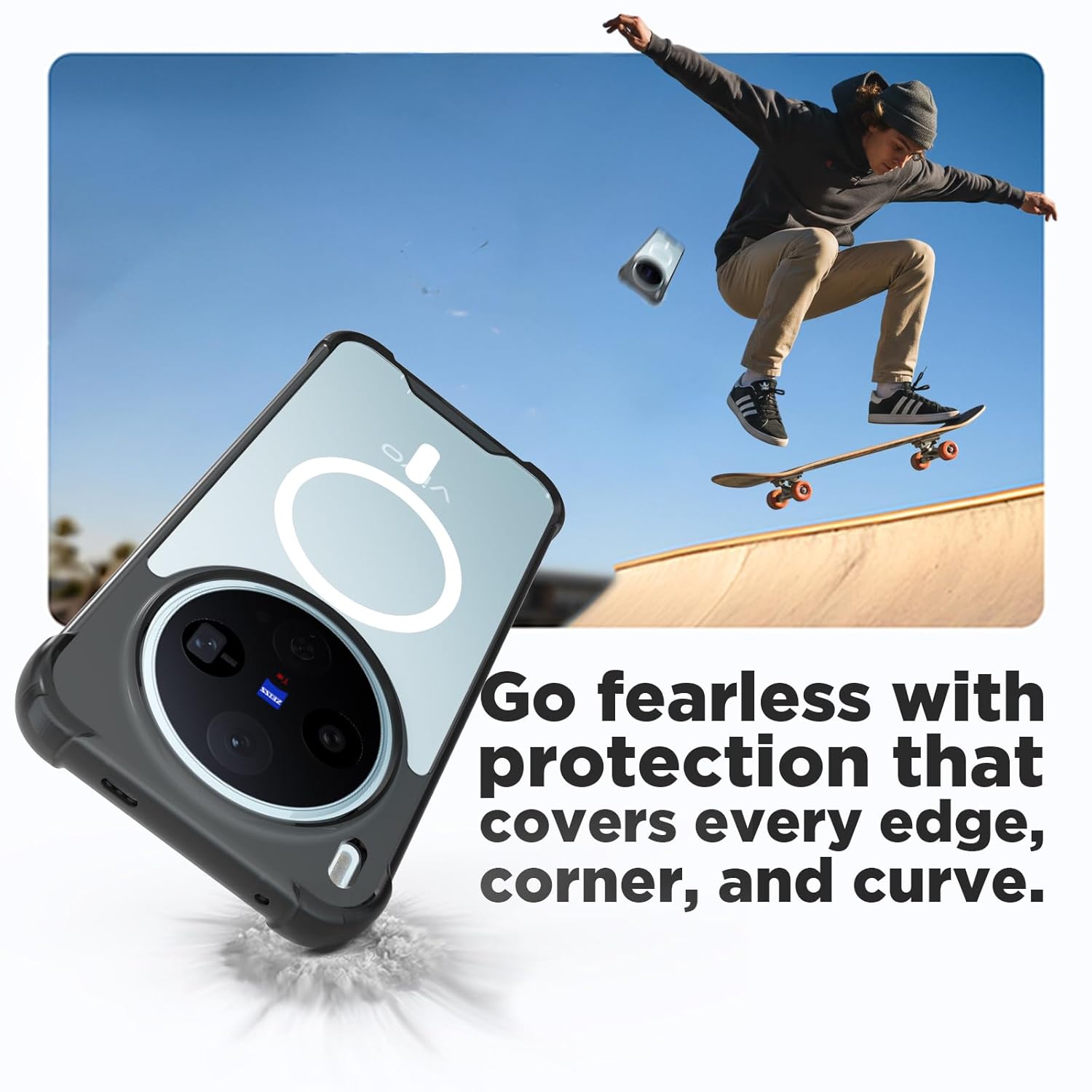 Vivo X300 5G Back Cover Case | Clear Hybrid - Clear Smoke Magnetic
