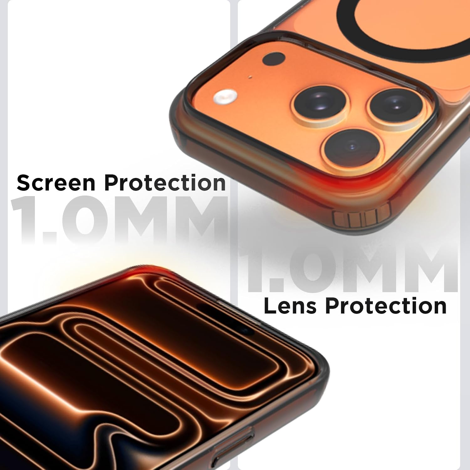 iPhone 17 Pro Back Cover Case | Clear Hybrid - Clear Black Magnetic
