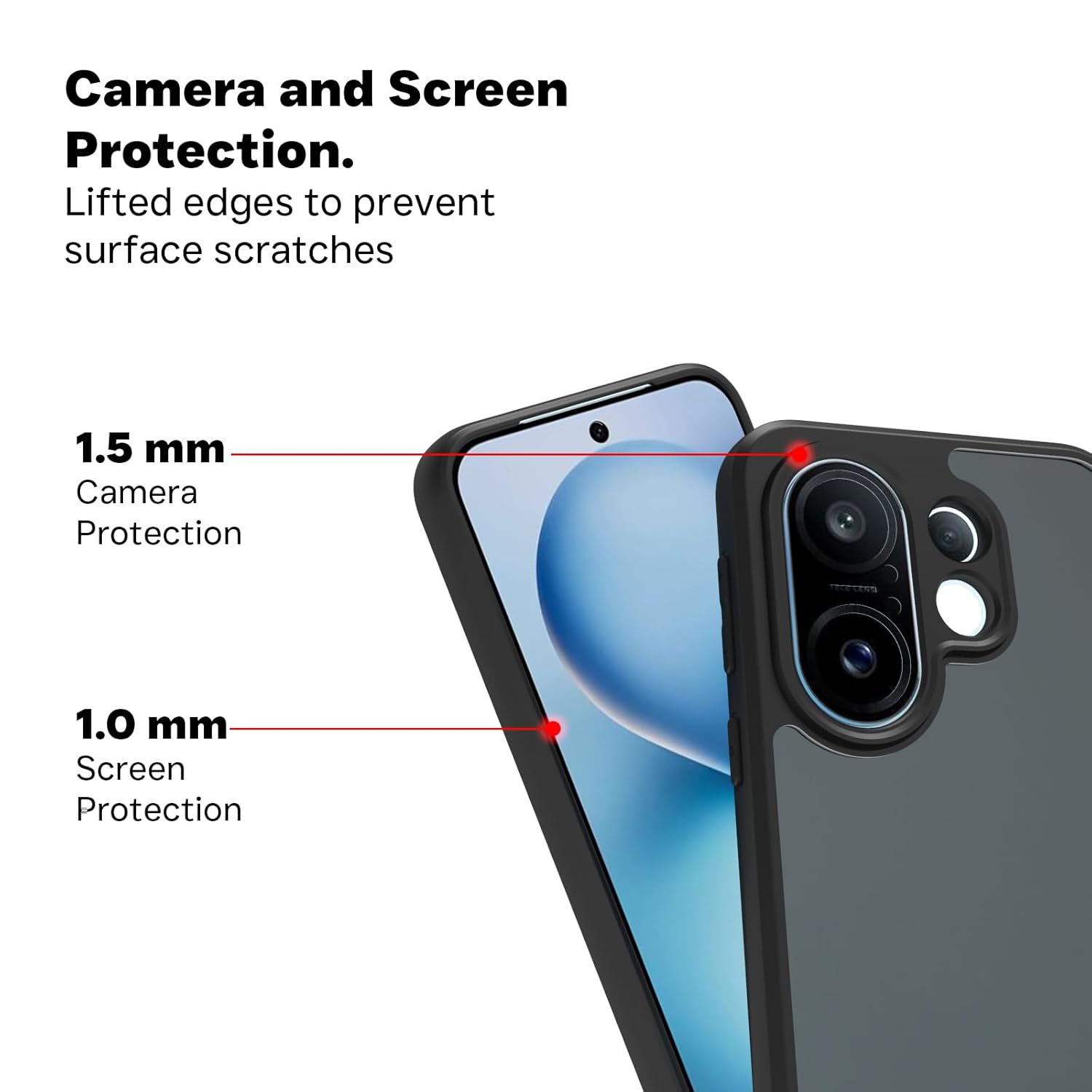 Vivo X200 FE 5G Back Cover Case | Shockproof Sleek Hybrid - Matte Black
