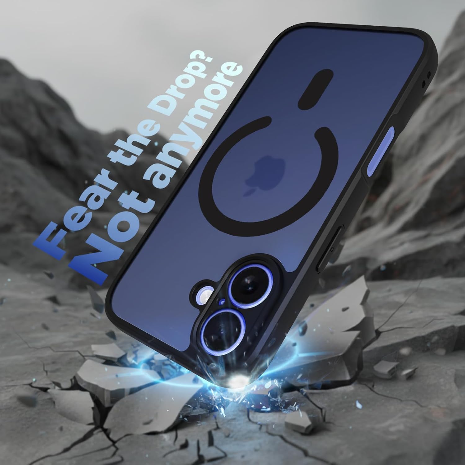 iPhone 16 Back Cover Case | Sleek Hybrid - Matte Black Magnetic