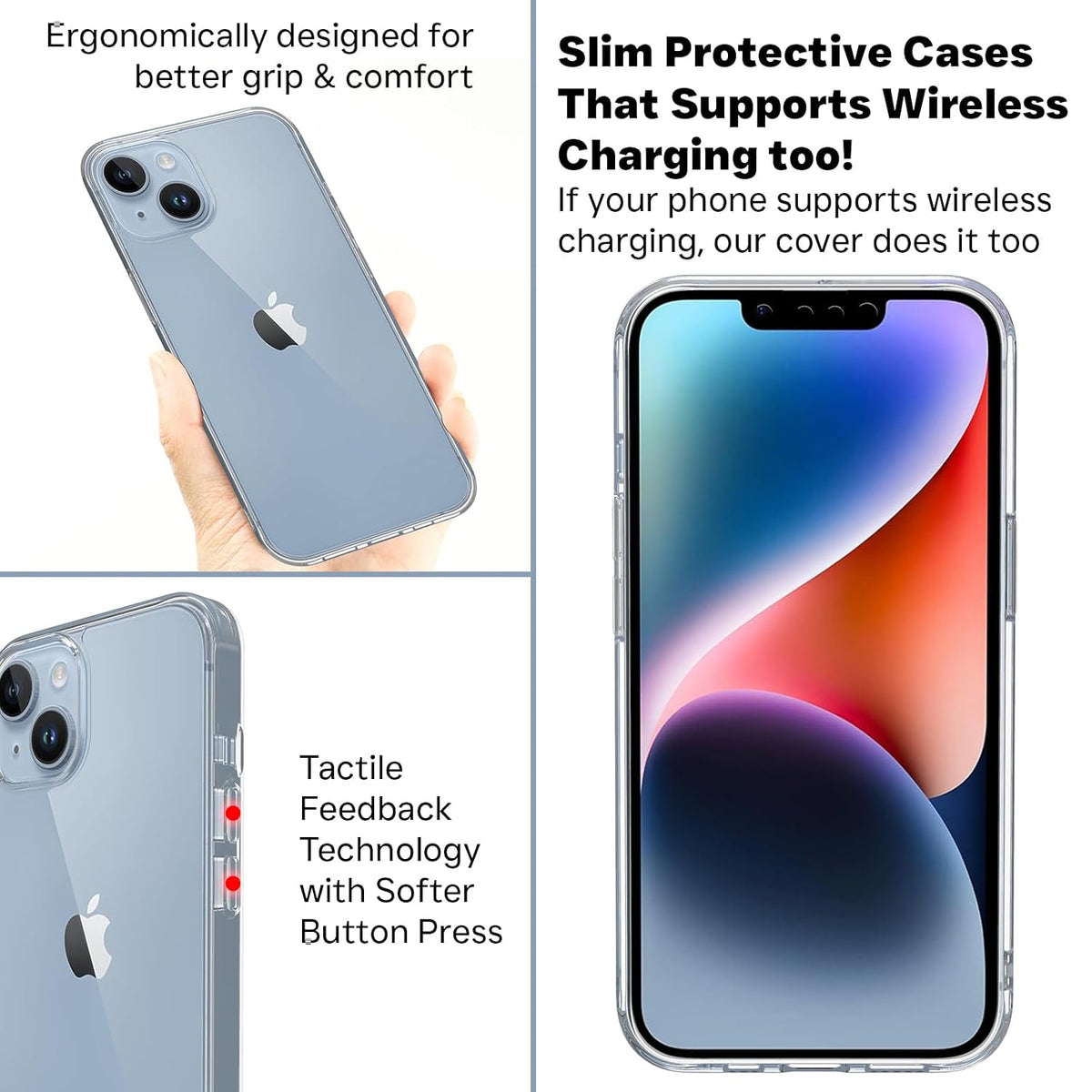 iPhone 14 Plus Back Cover Case | Clear Hybrid - Clear