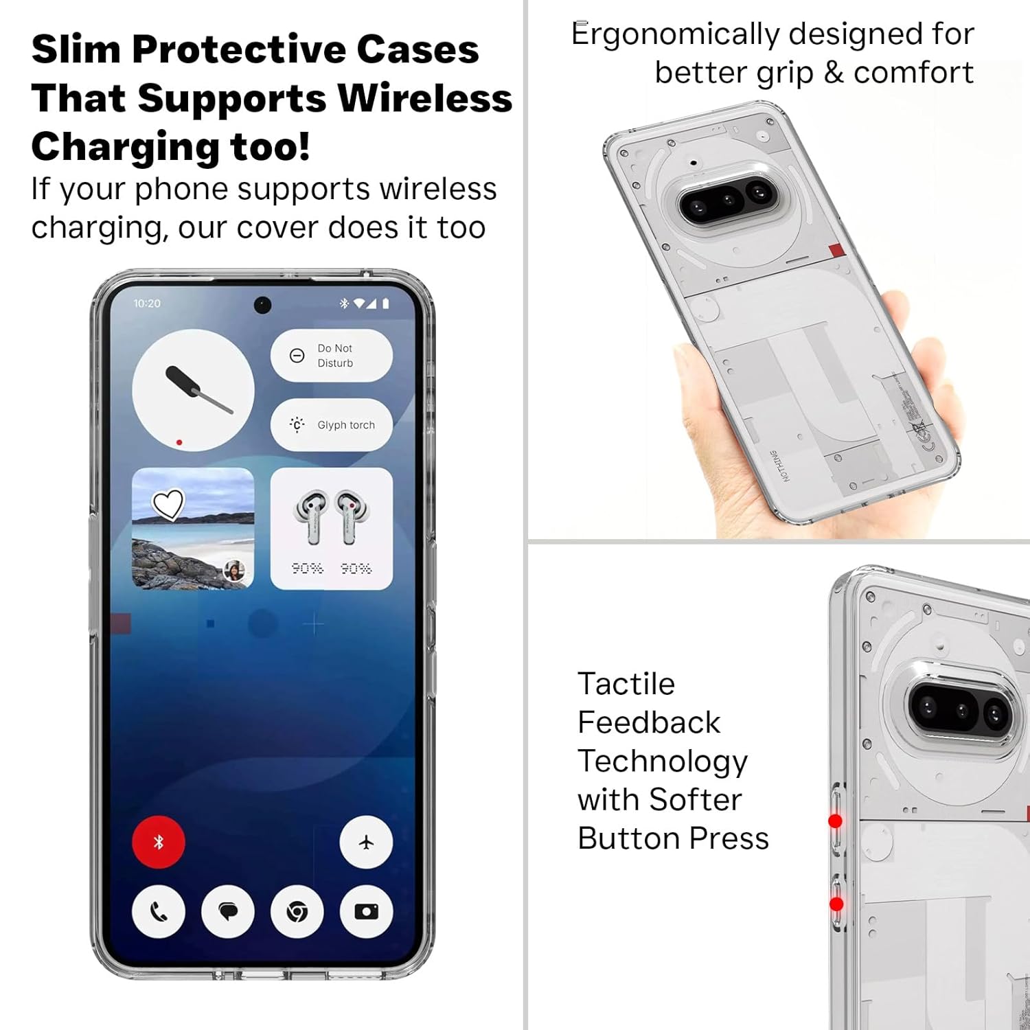Nothing Phone 3a Back Cover Case | Clear Hybrid - Clear
